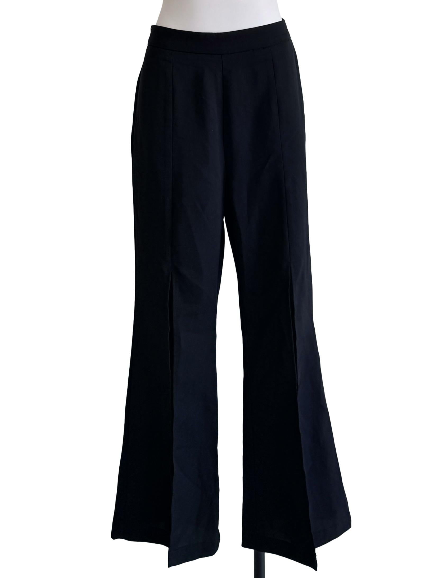 Black Slit Flare Pants