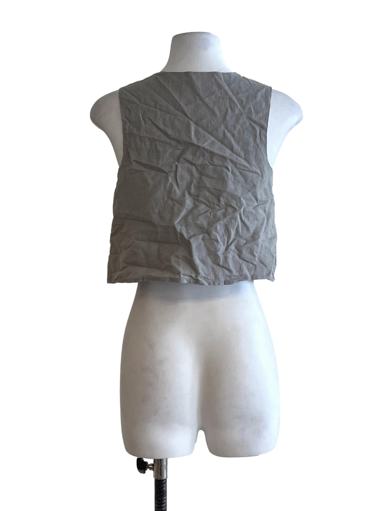Dusty Blue Crop Vest