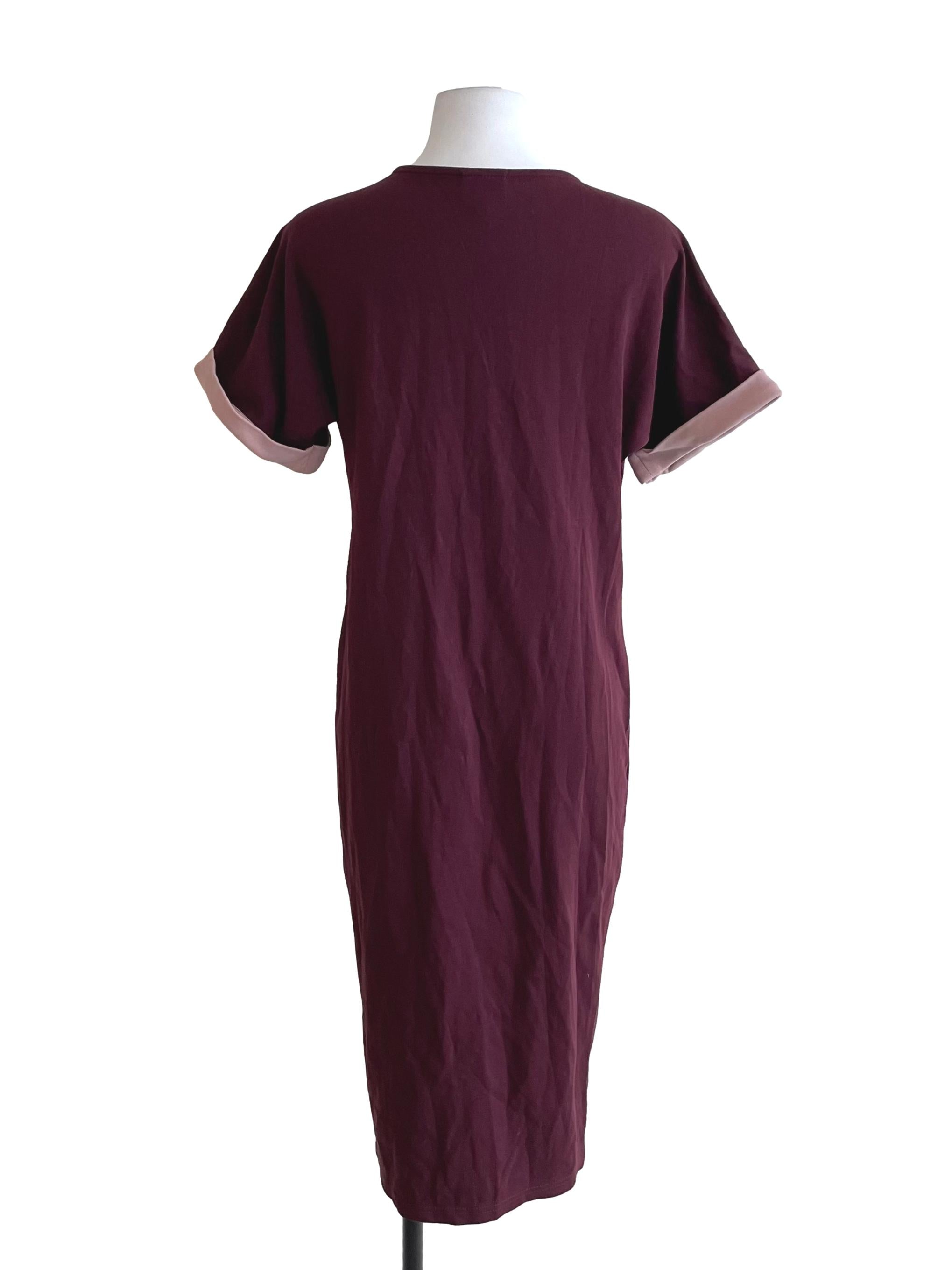 Grape Purple Cuffed Tee Dress