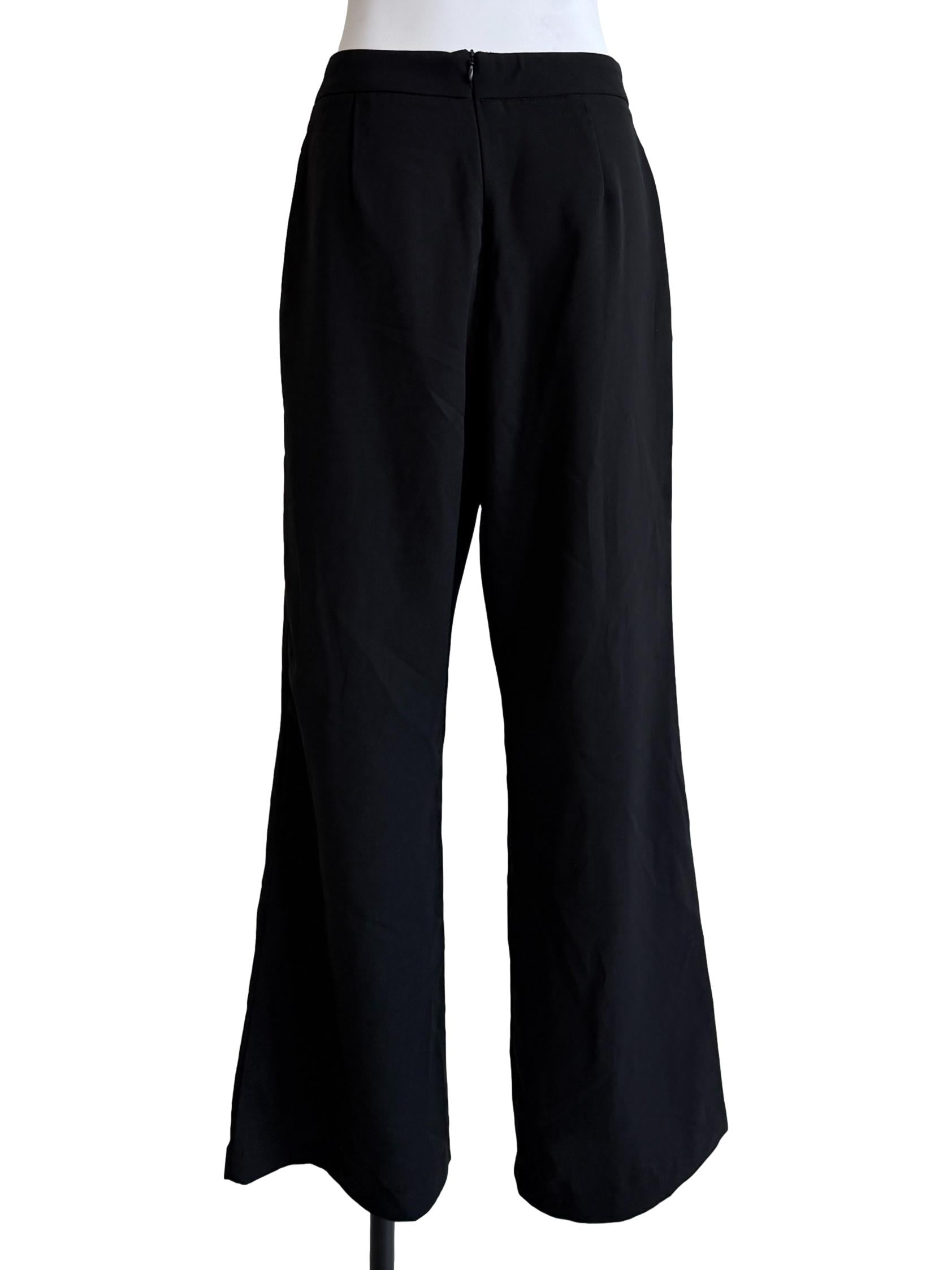 Black Slit Flare Pants