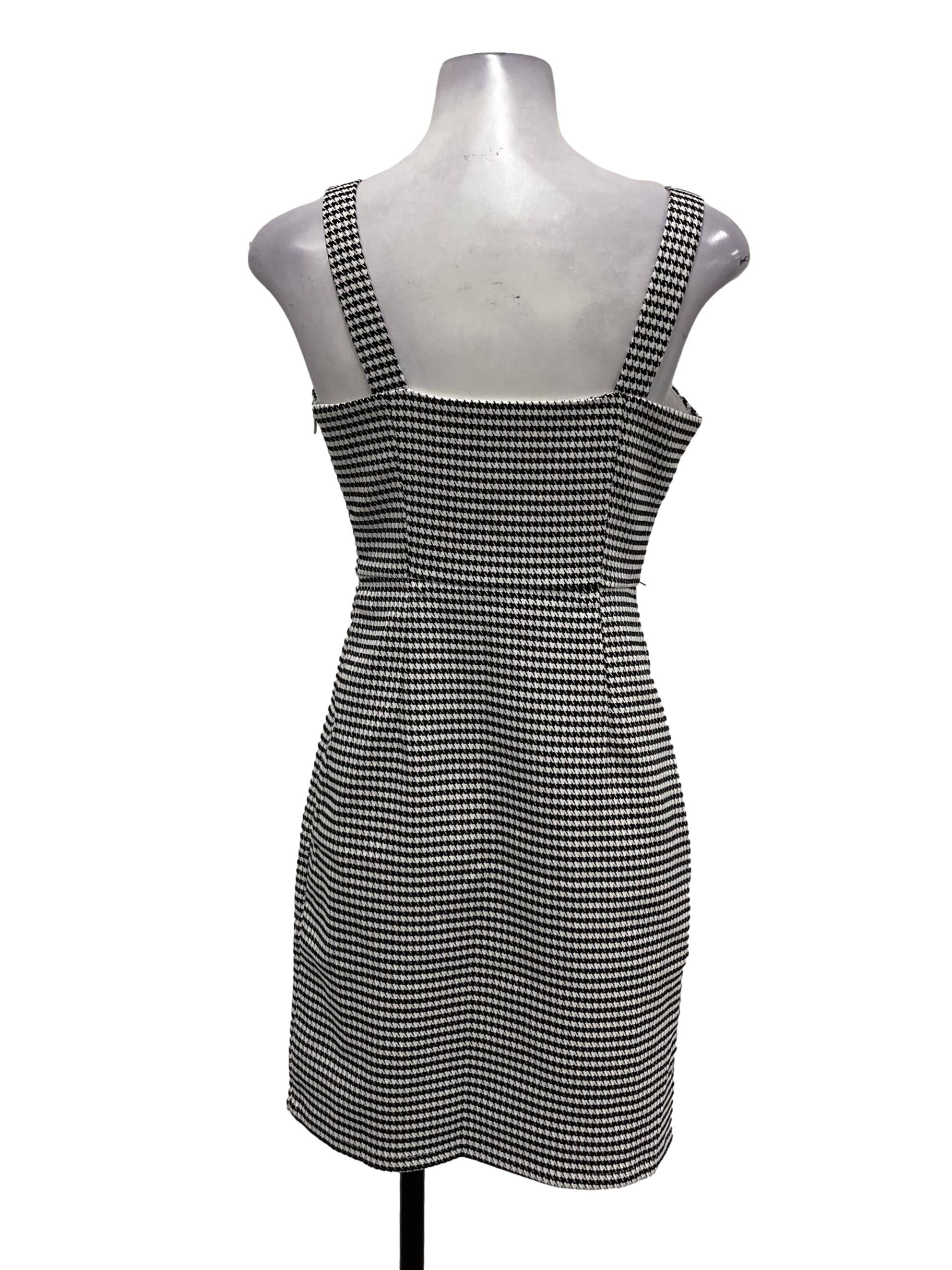 LBR Black Gingham Across Neck Sleeveless Mini Dress