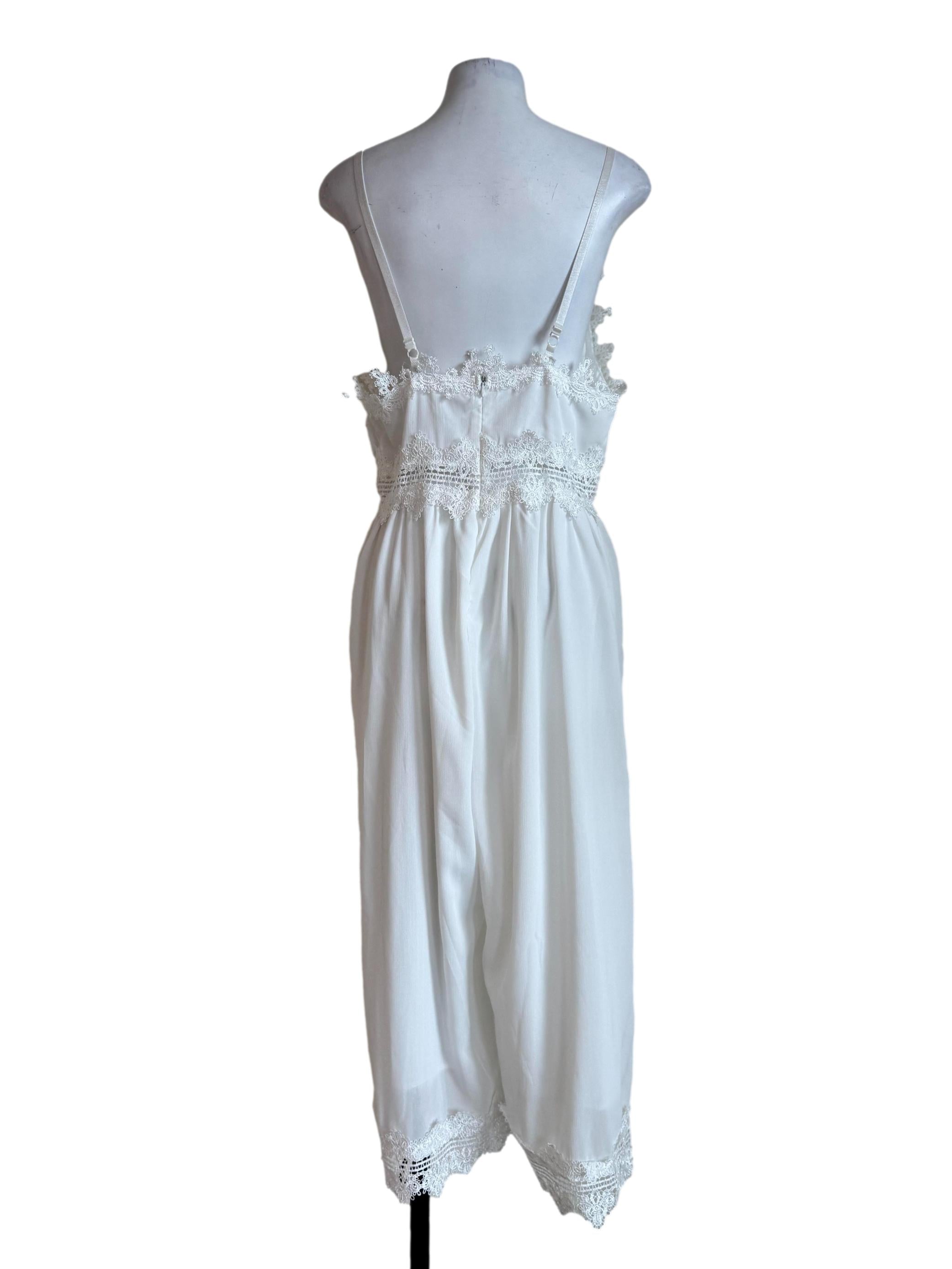 Pure White See Through Waist Jumpsuit
