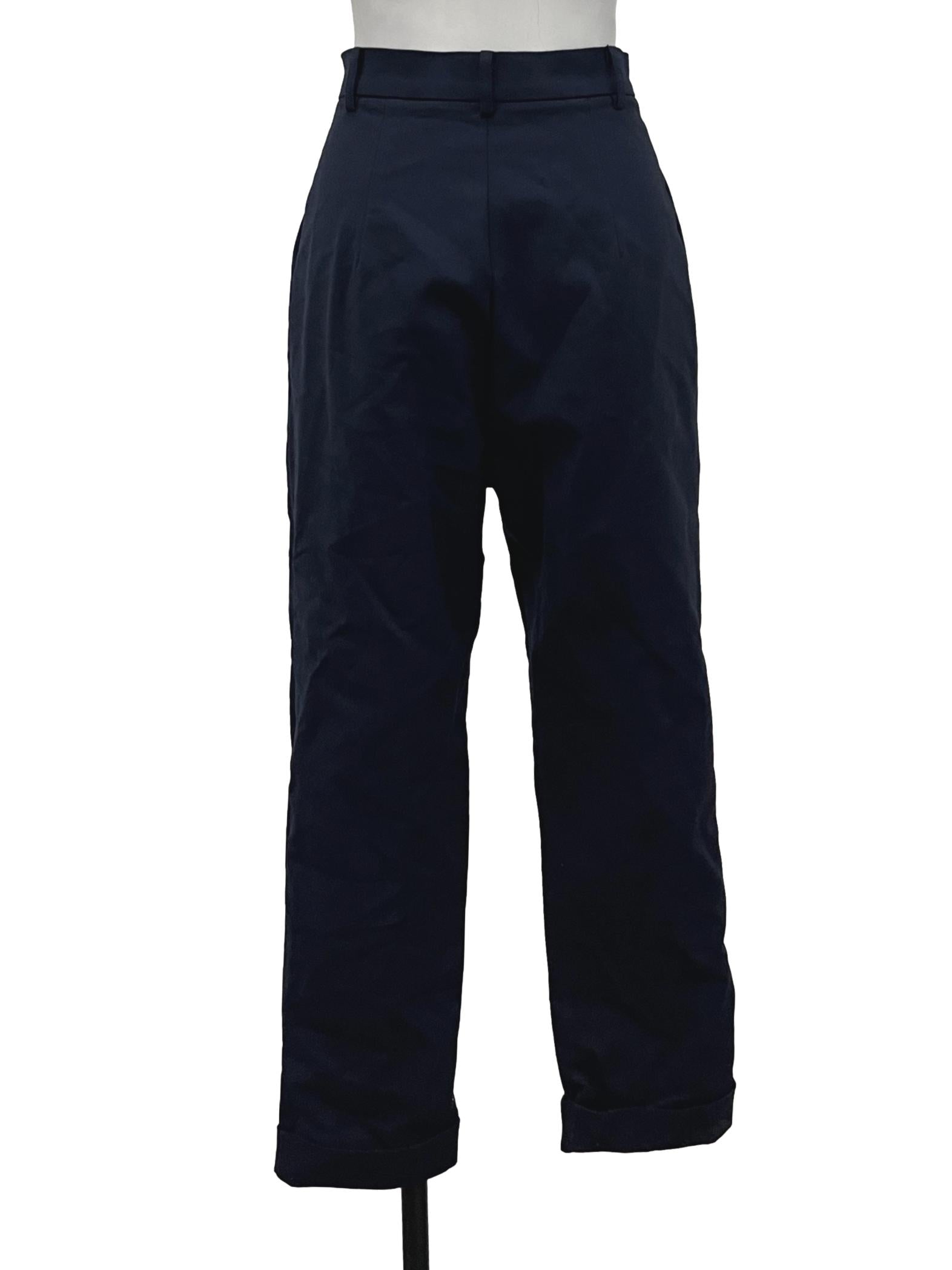 Navy Blue Button Trousers