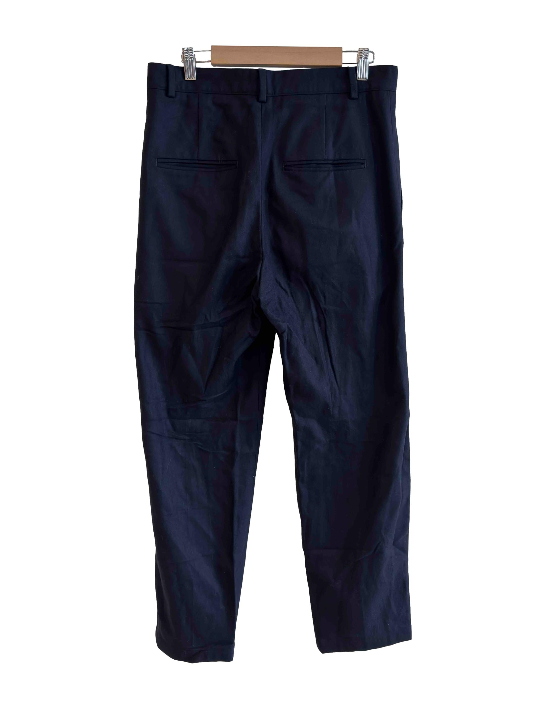 Navy Blue Pleated Pant
