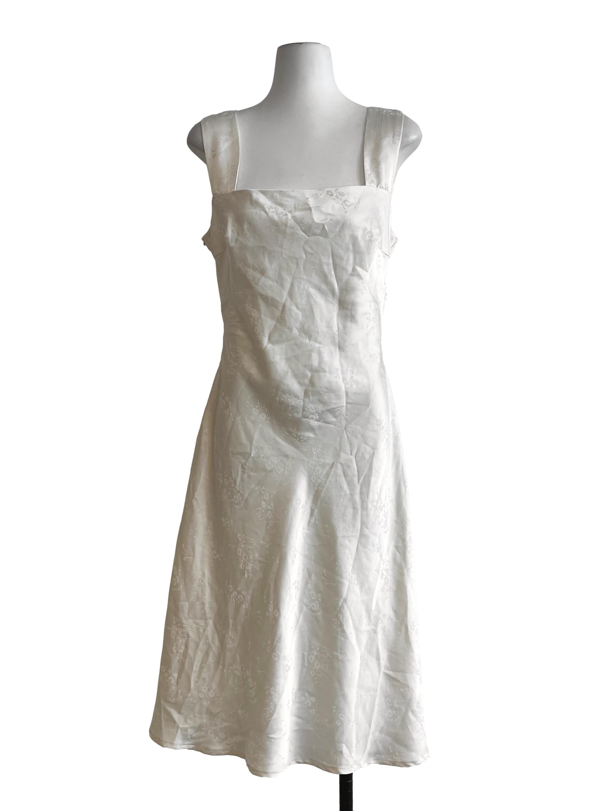 Cream White Straight Across A-Line Dress