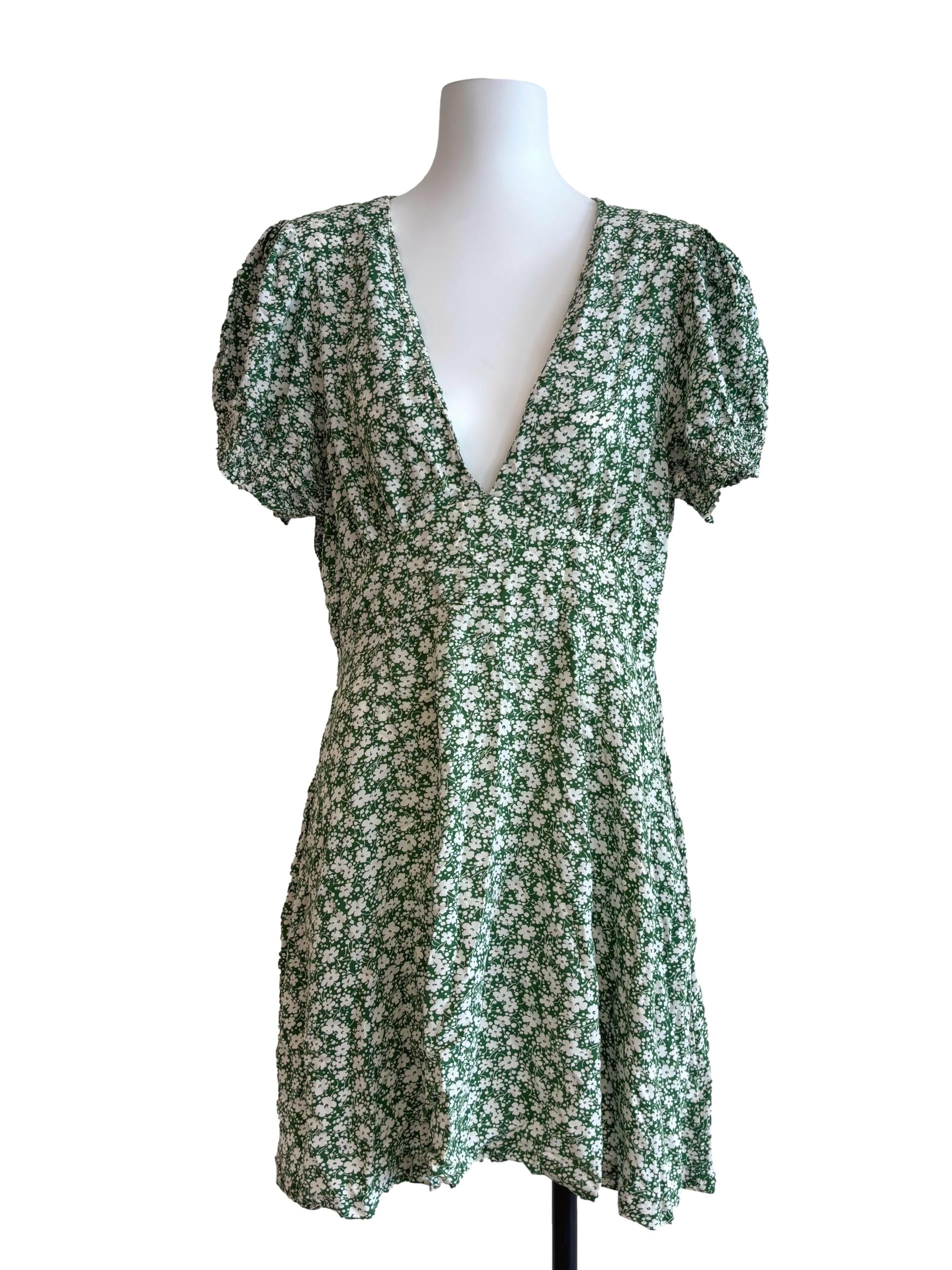Parakeet Green White Floral Sundress