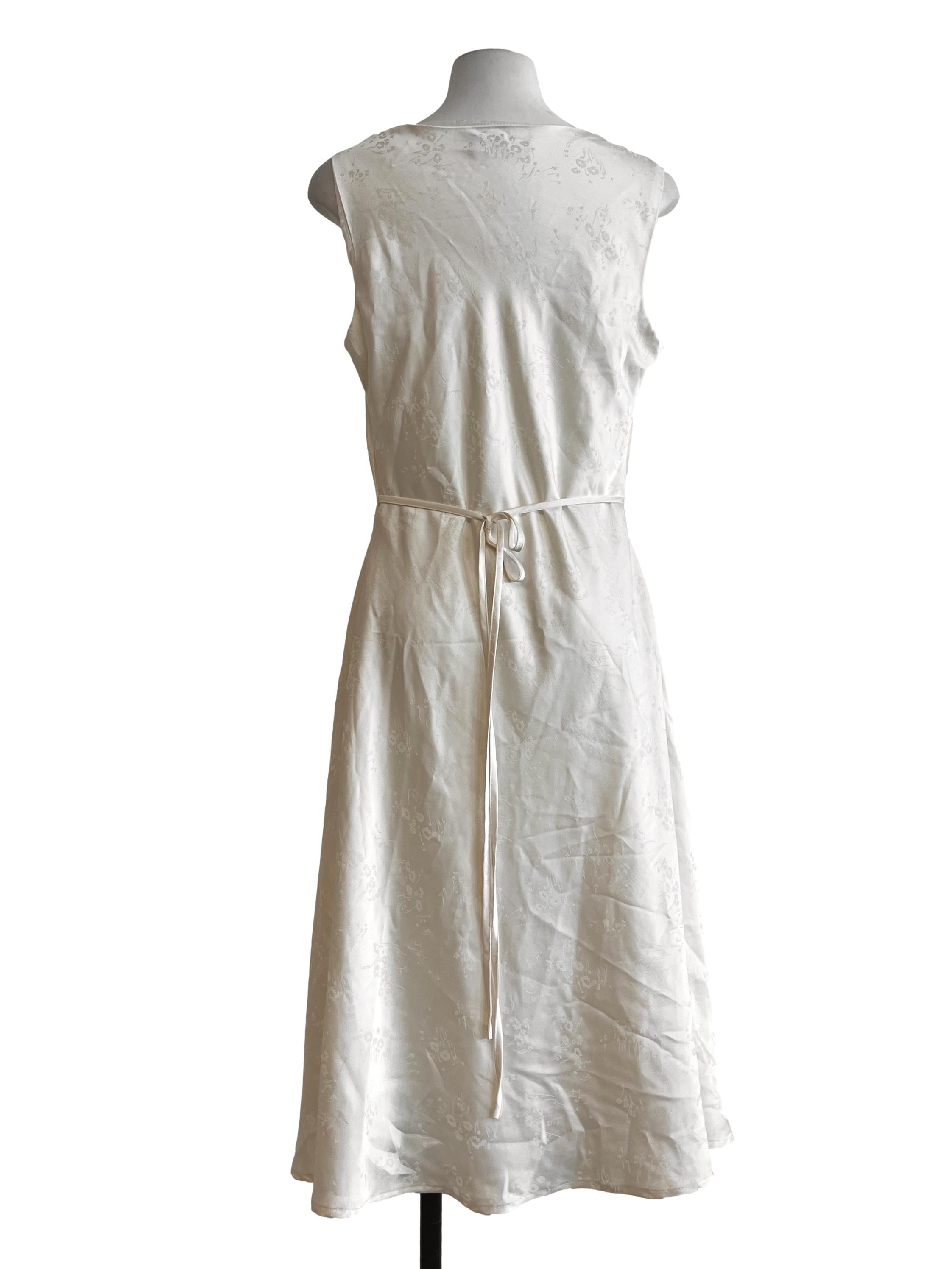 Cream White Straight Across A-Line Dress