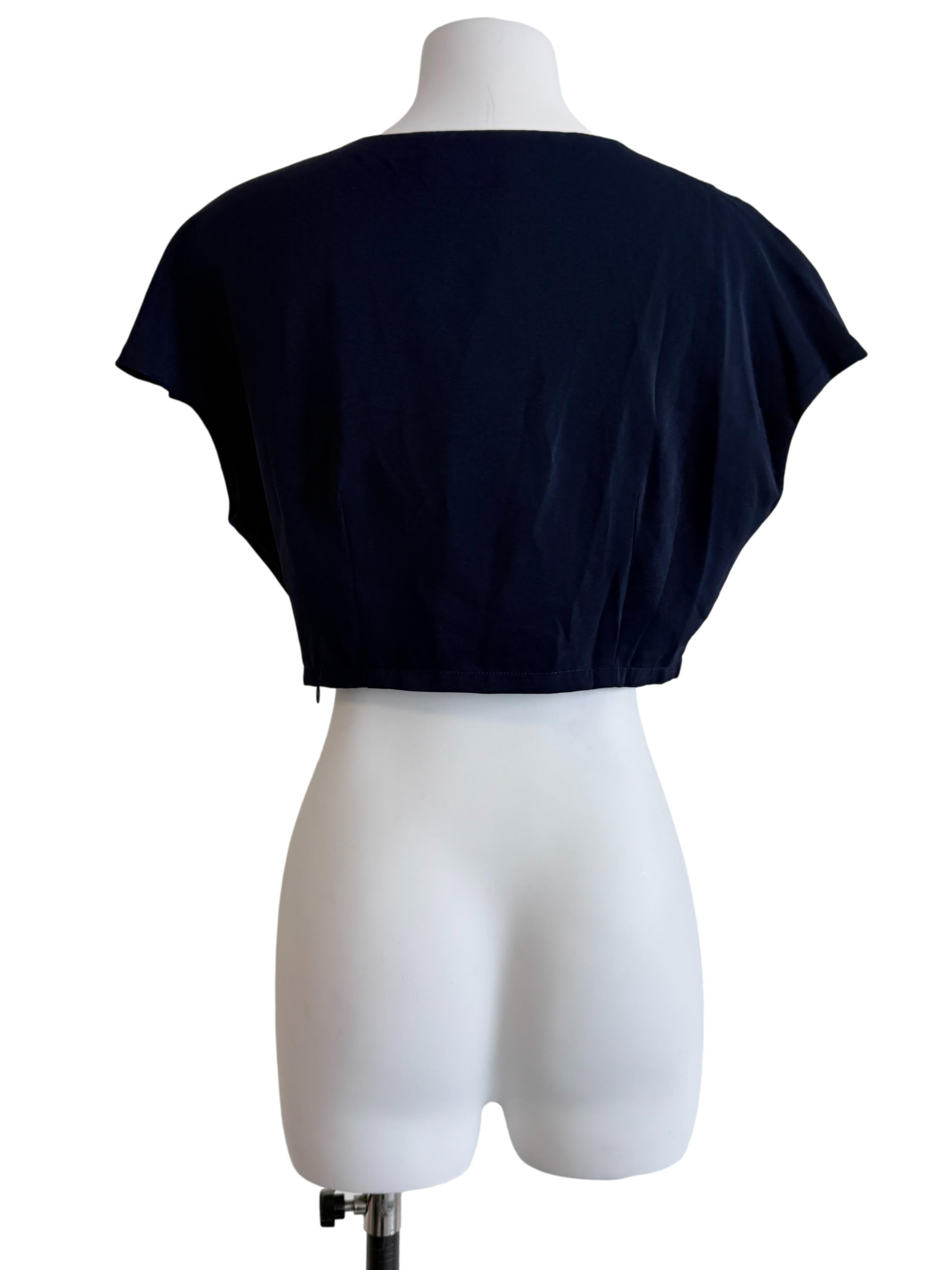 Indigo Blue V-Neck Crop Top