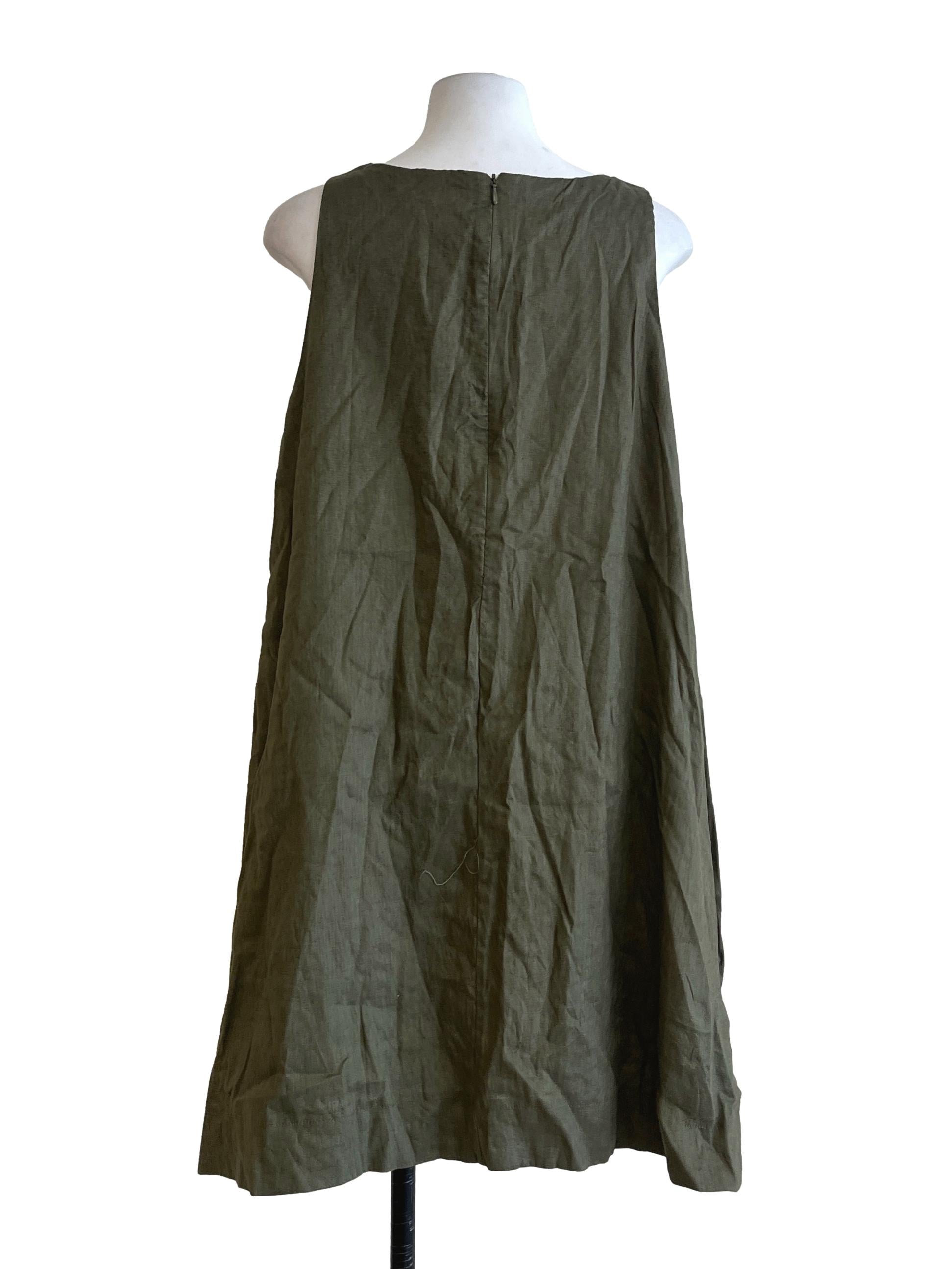 Moss Green Tunic Sleeveless Dress TEM