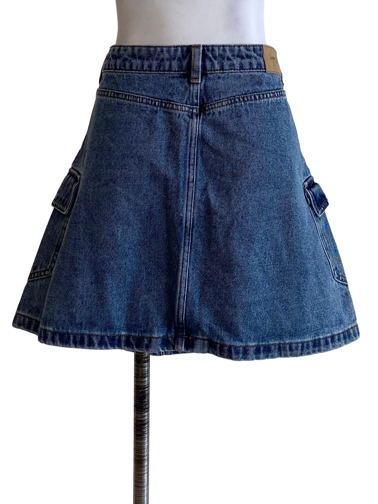 Slate Light Blue Mini Denim Skirt