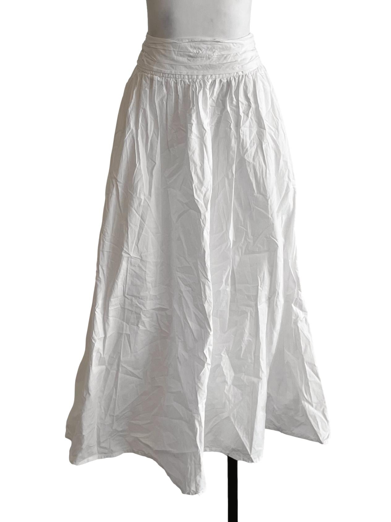 White High-Waisted A-Line Skirt