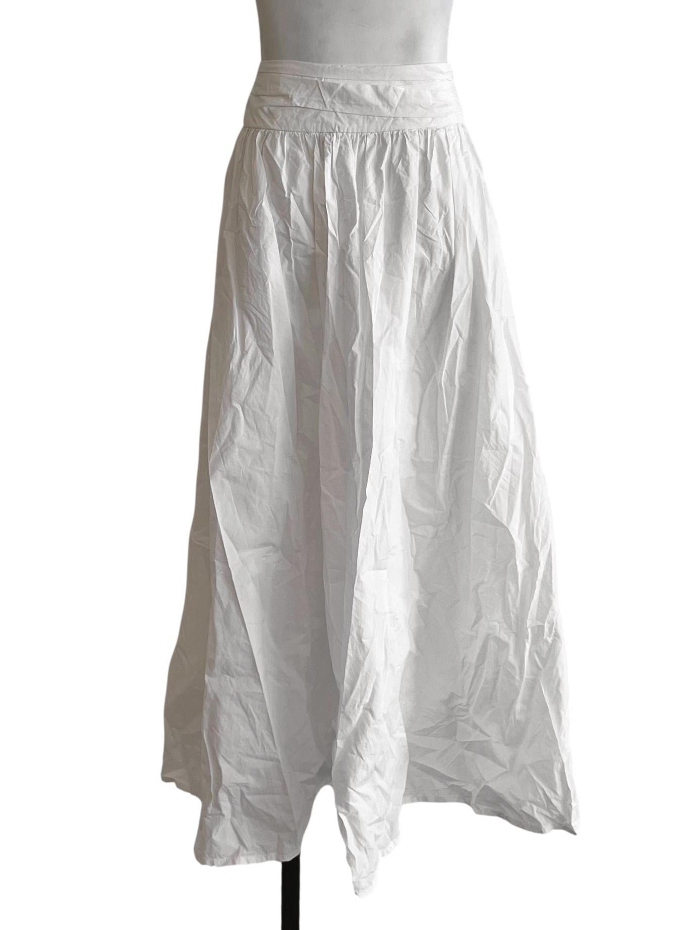 White High-Waisted A-Line Skirt