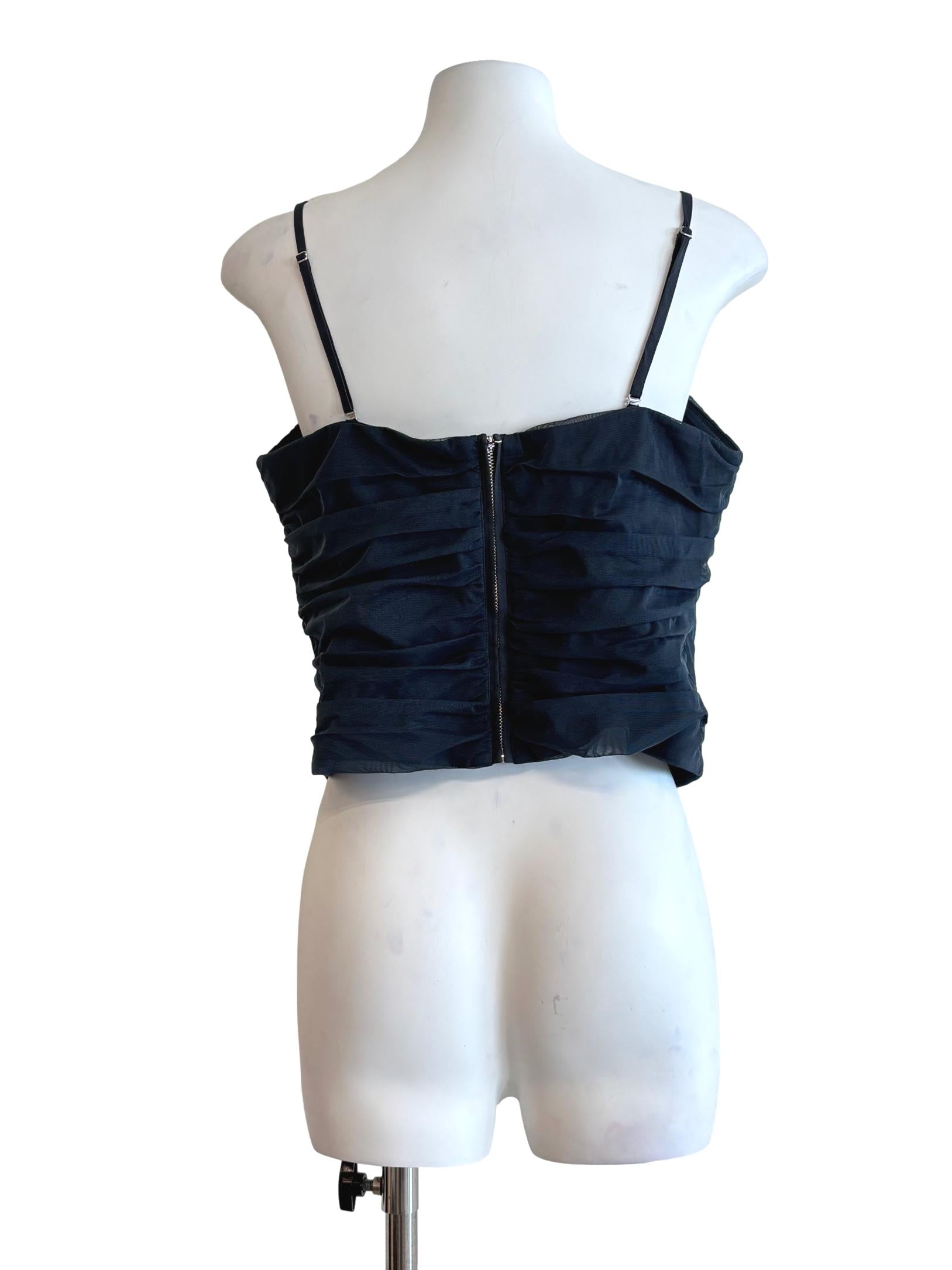 Lapis Blue Spaghetti Strap Fitted Top