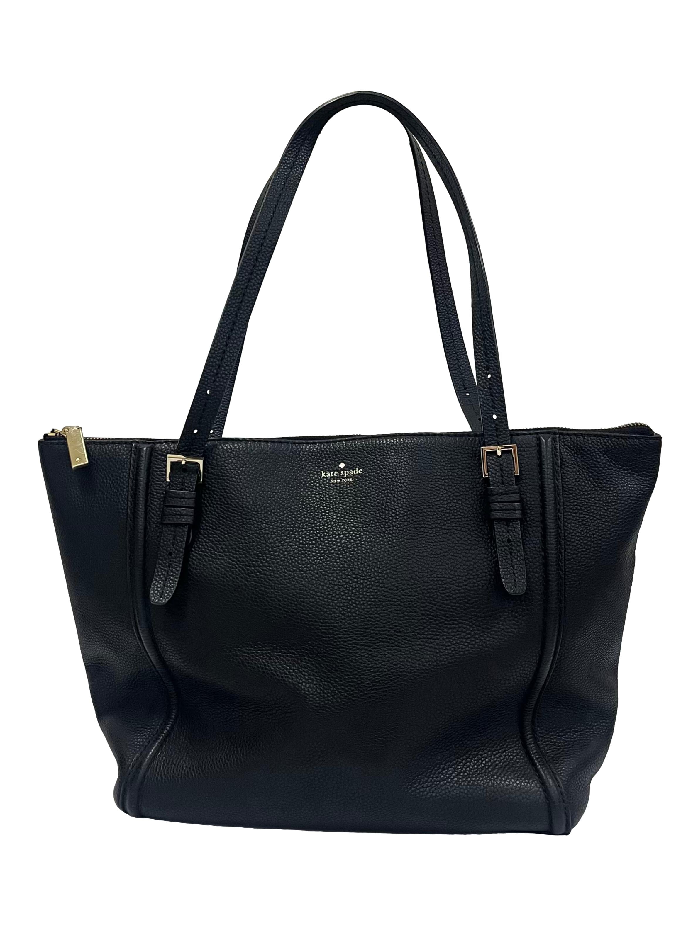 Black Pebbled Leather New York Orchard Street Maya Tote Bag