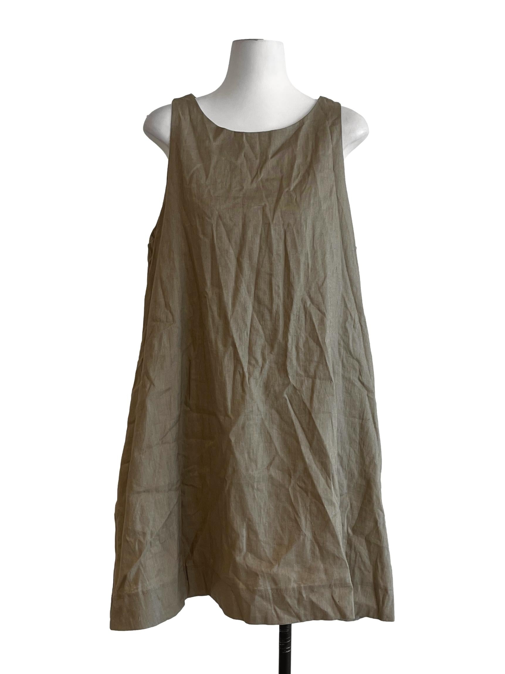 Flaxen Yellow Tunic Sleeveless Dress TEM