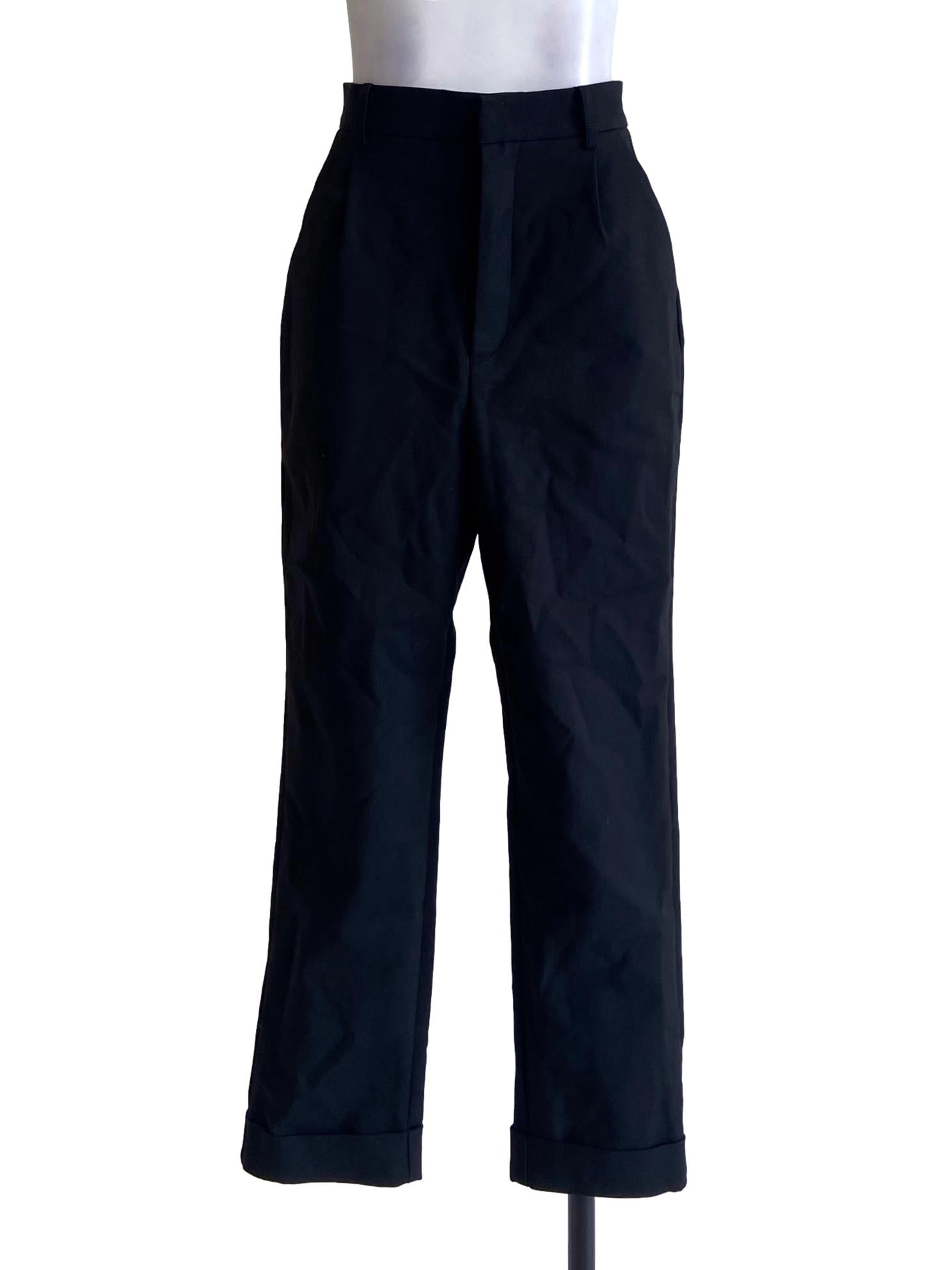 Black Twill Pegged Formal Pants LB