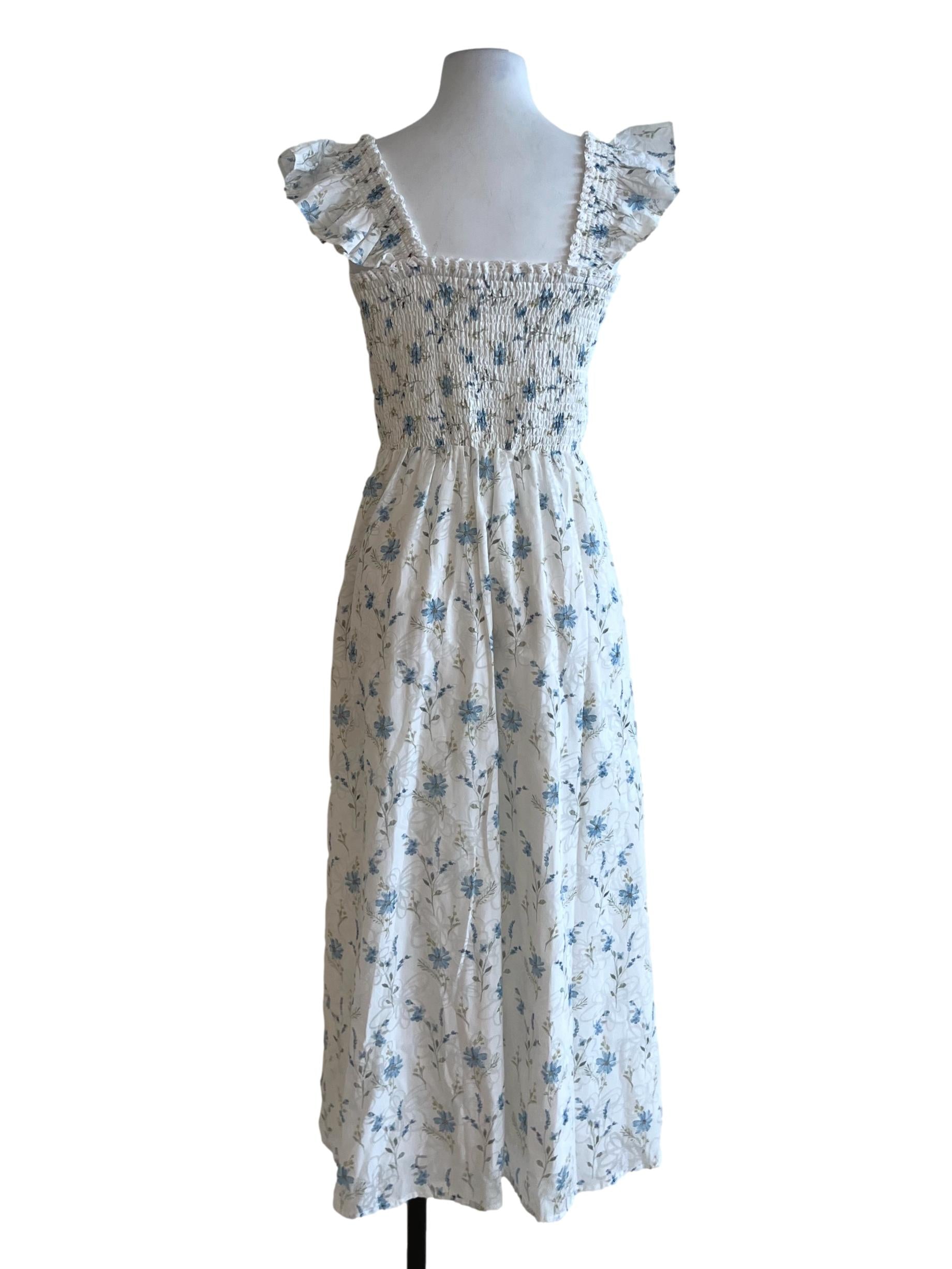 White Floral A-Line Dress