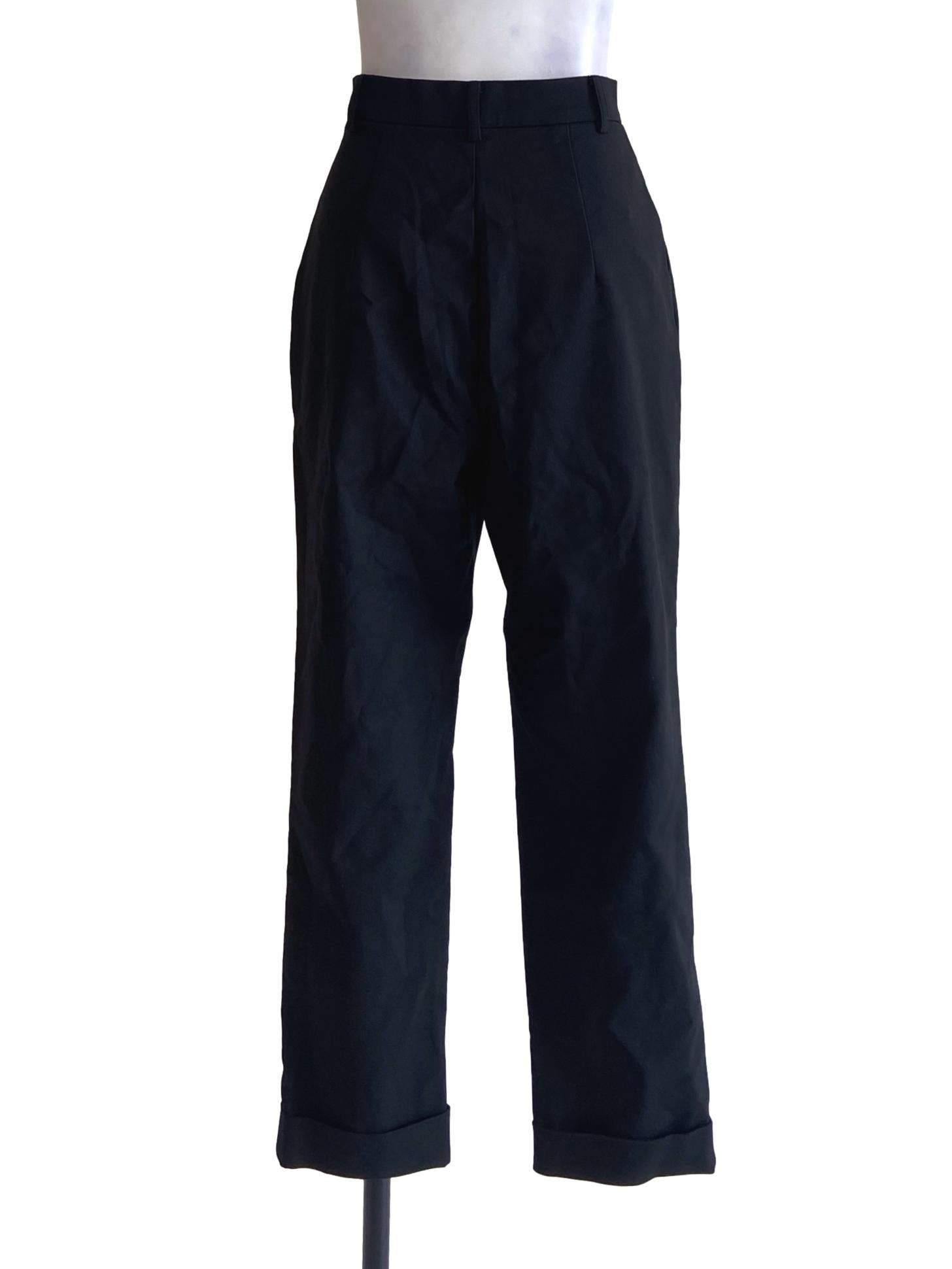 Black Twill Pegged Formal Pants LB