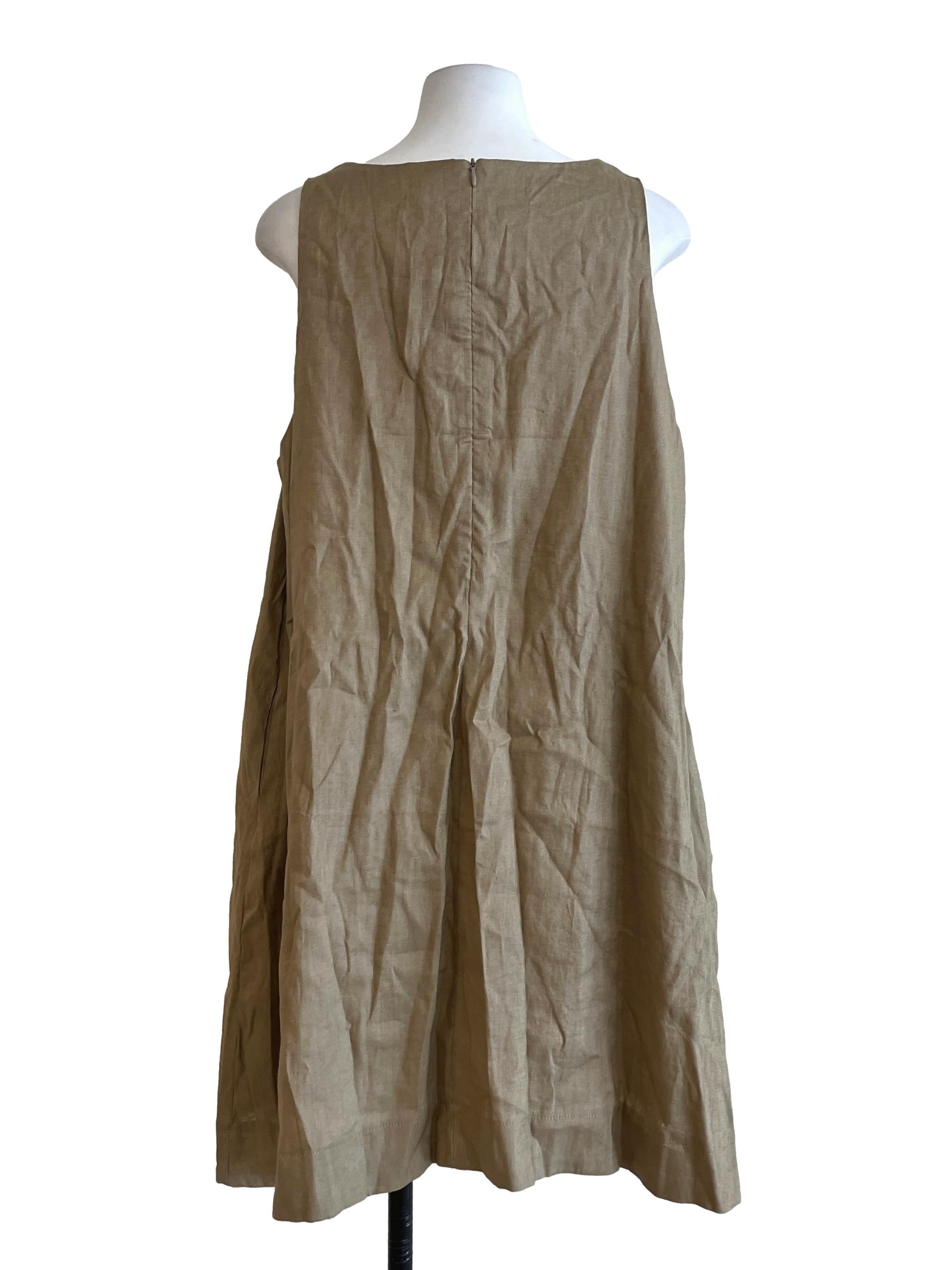 Flaxen Yellow Tunic Sleeveless Dress TEM