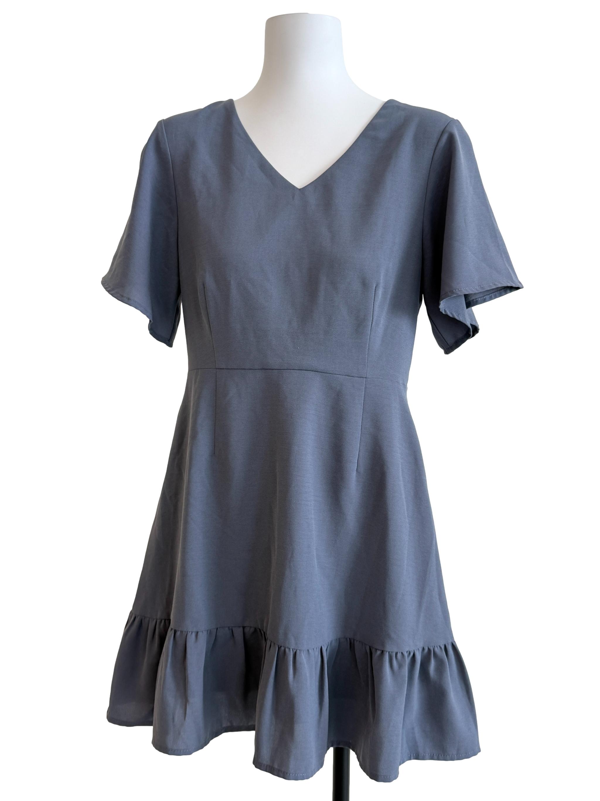 Stone Blue Drop Waist