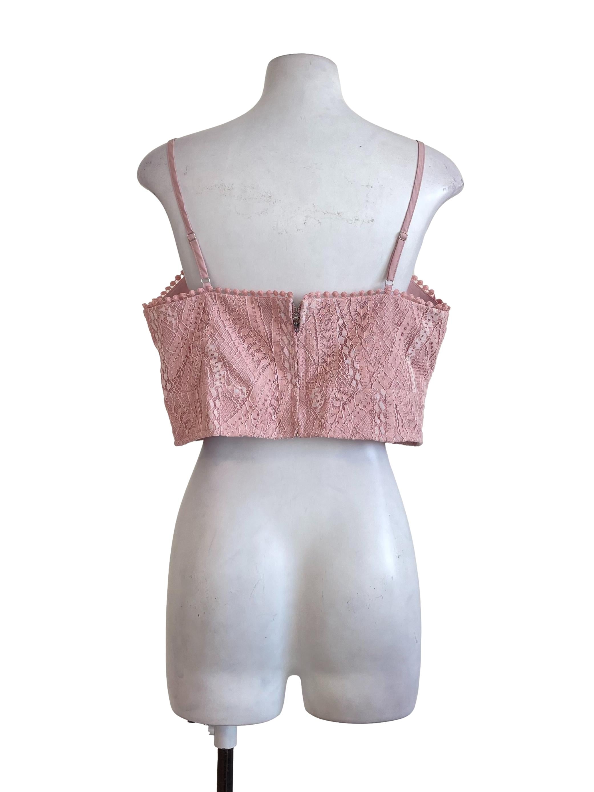 Baby Pink Lace Tube Top