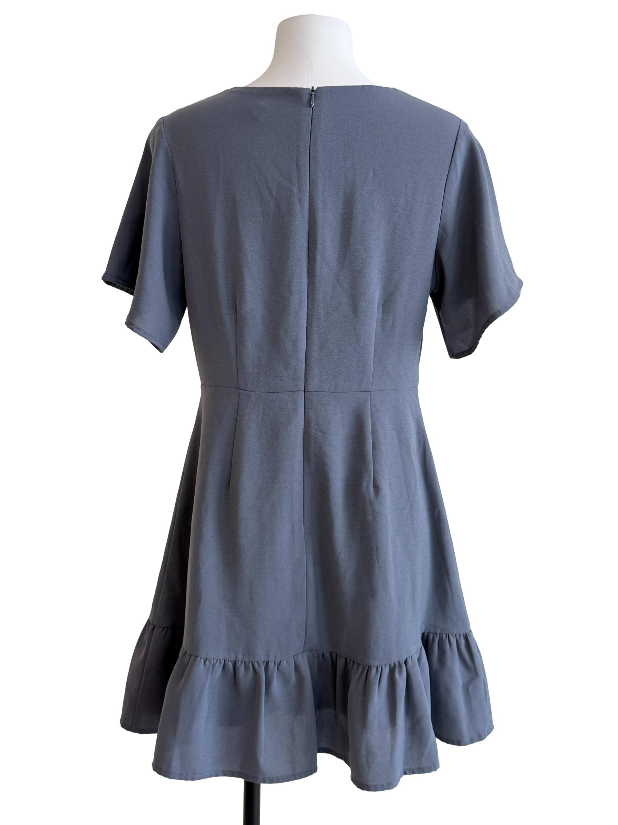 Stone Blue Drop Waist