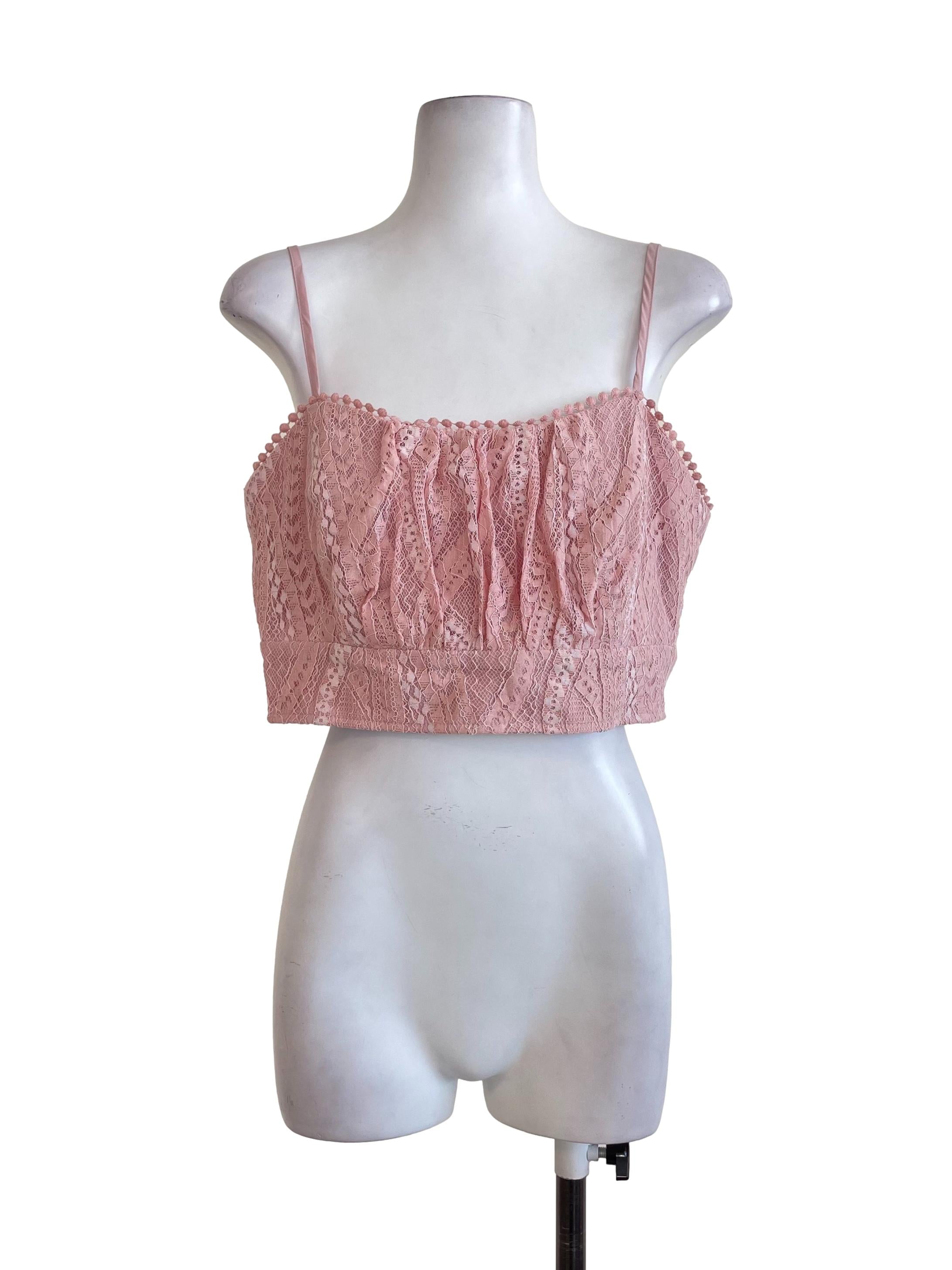 Baby Pink Lace Tube Top