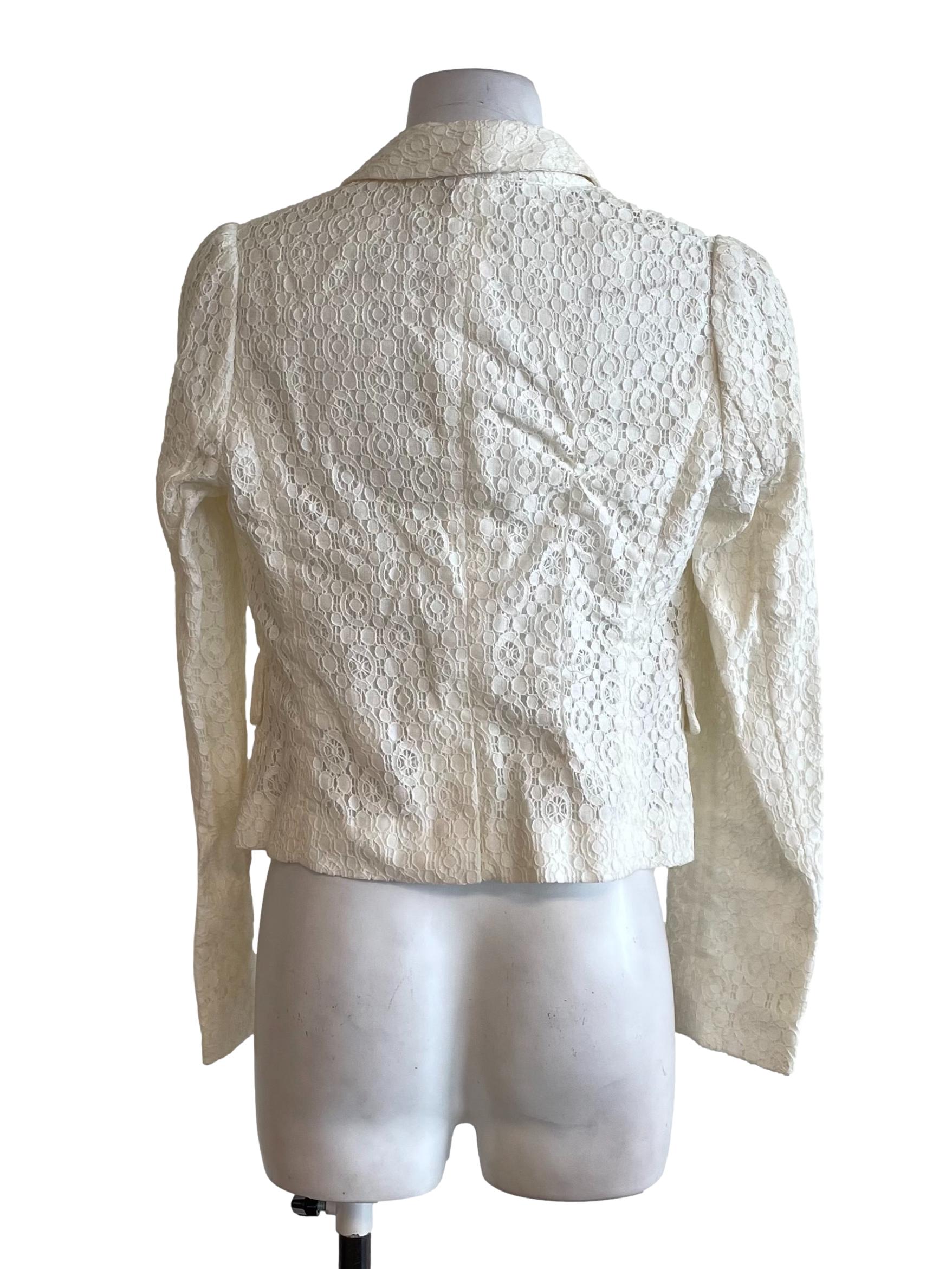 Off White Lace Suit Top