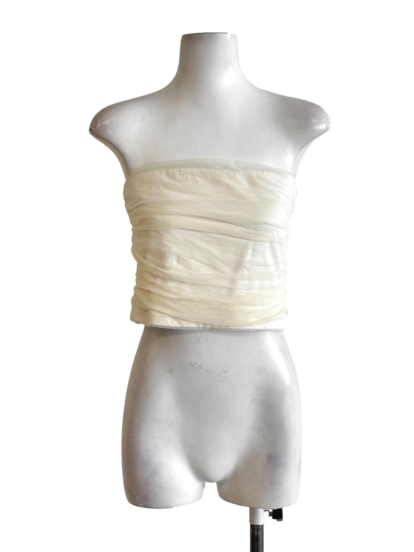 Ivory White Mesh Top