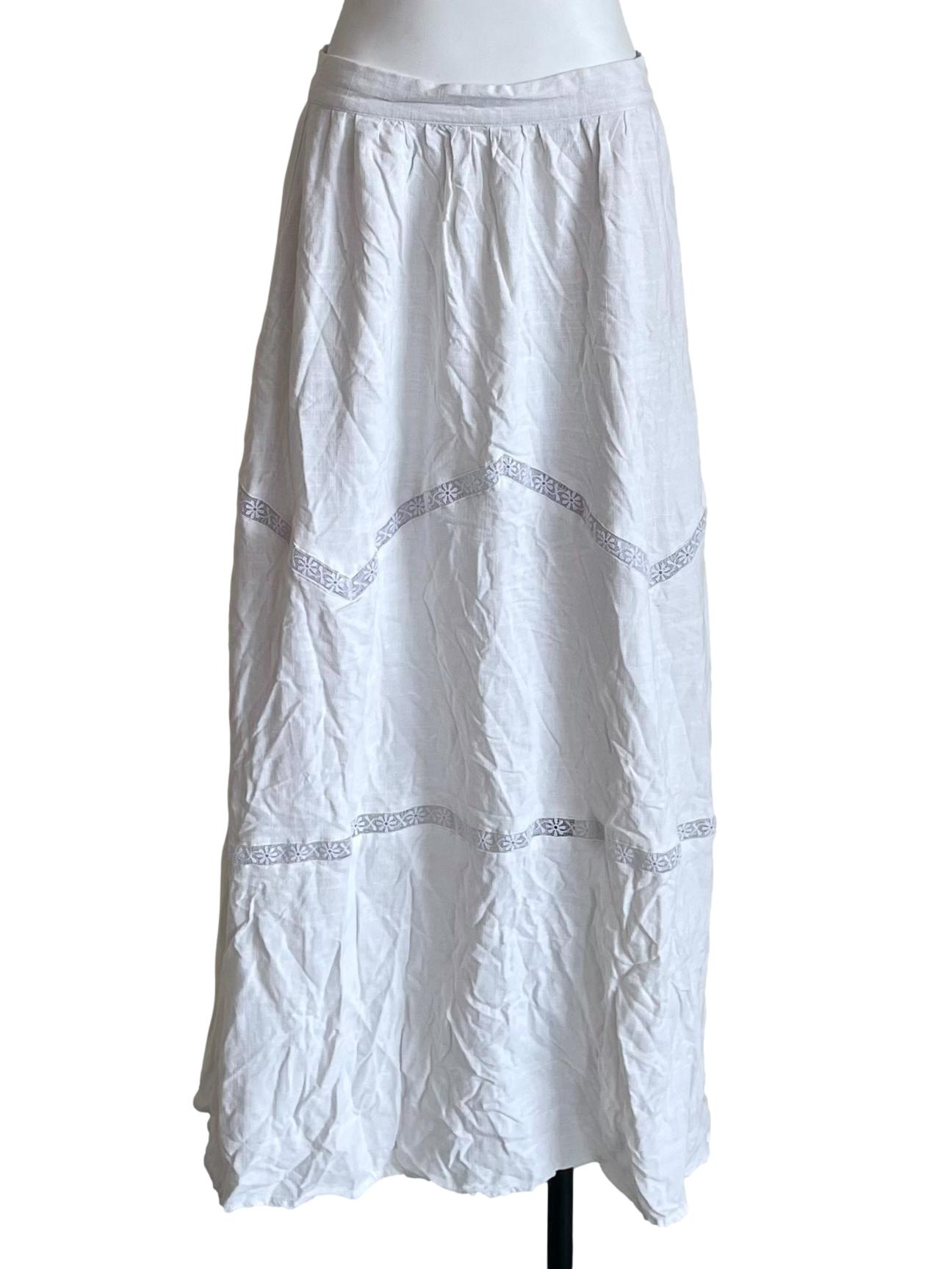 White Lace Trace Hollow Skirt