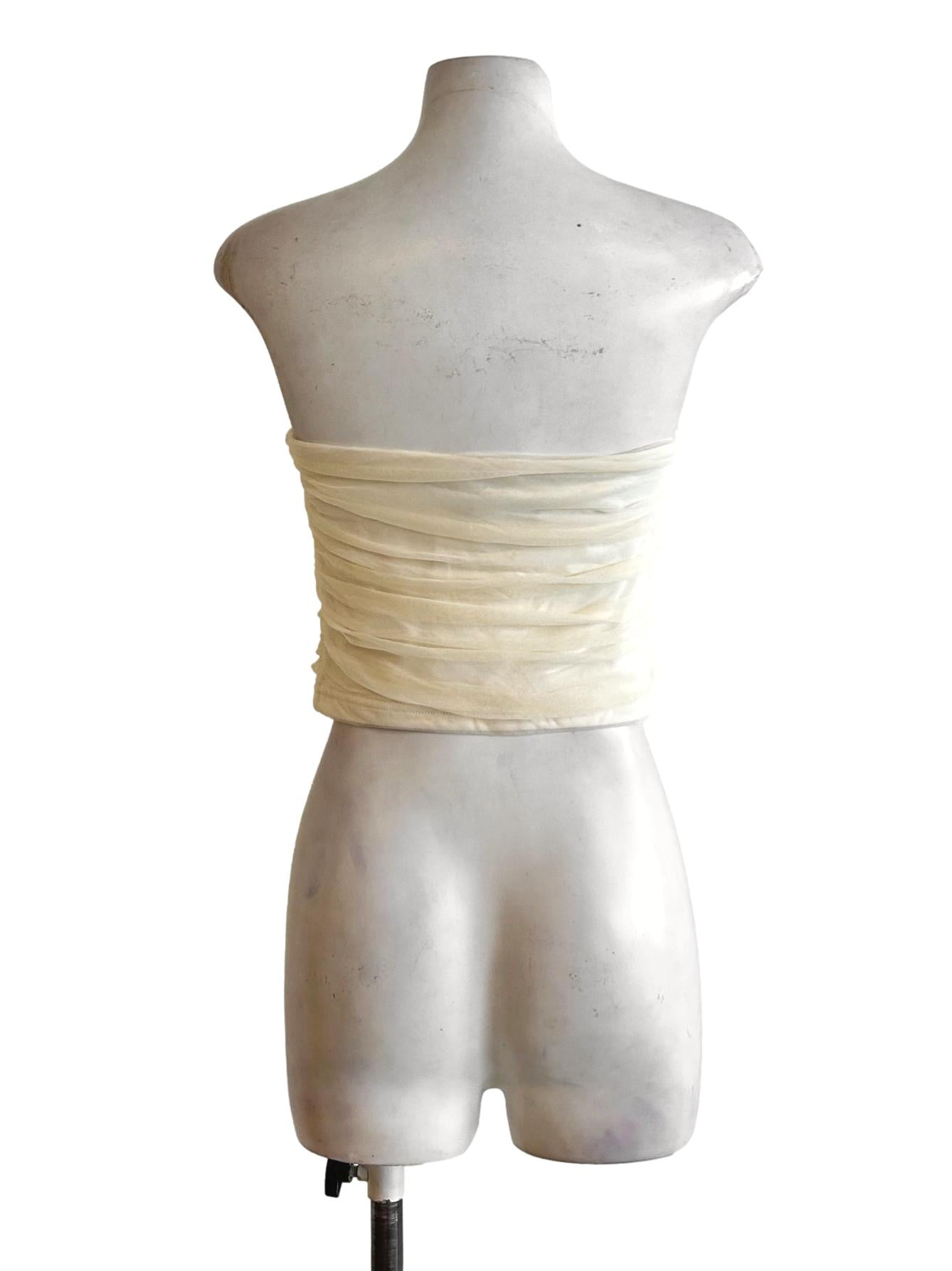 Ivory White Mesh Top