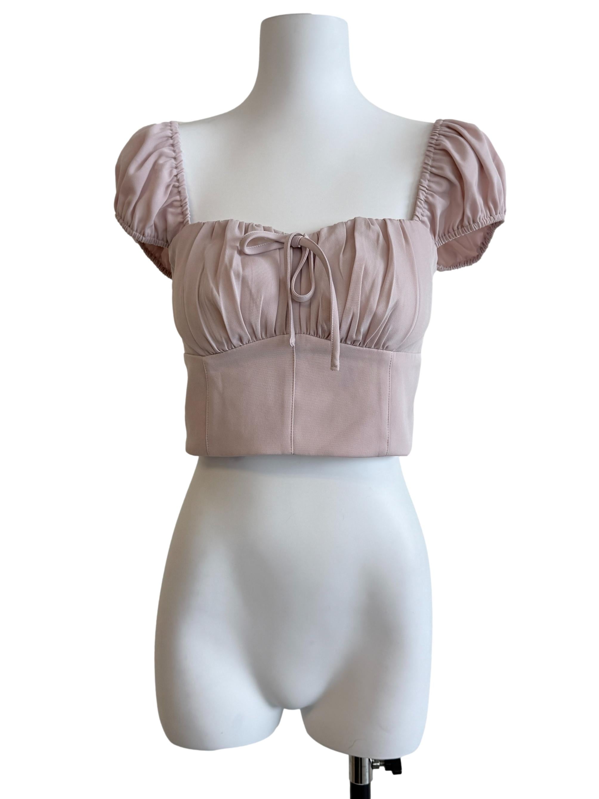 Baby Pink Square Neck Top