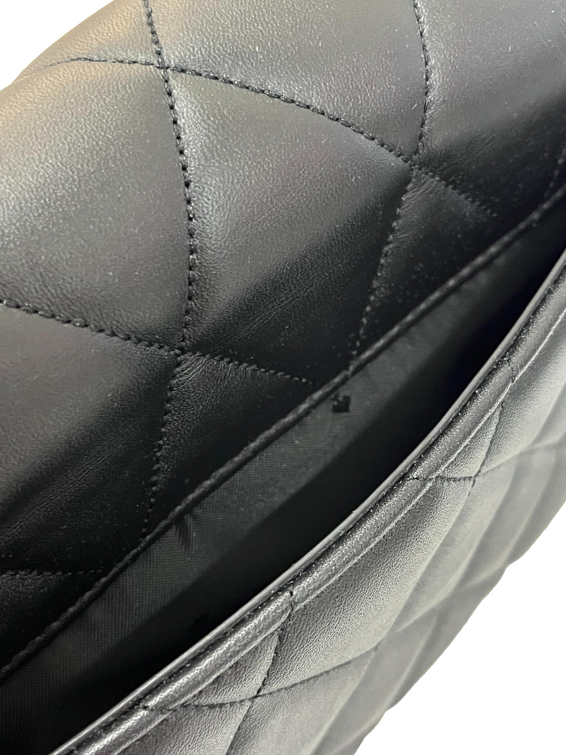 Black Leather Carey Medium Quilted Shoulder Bag CSN