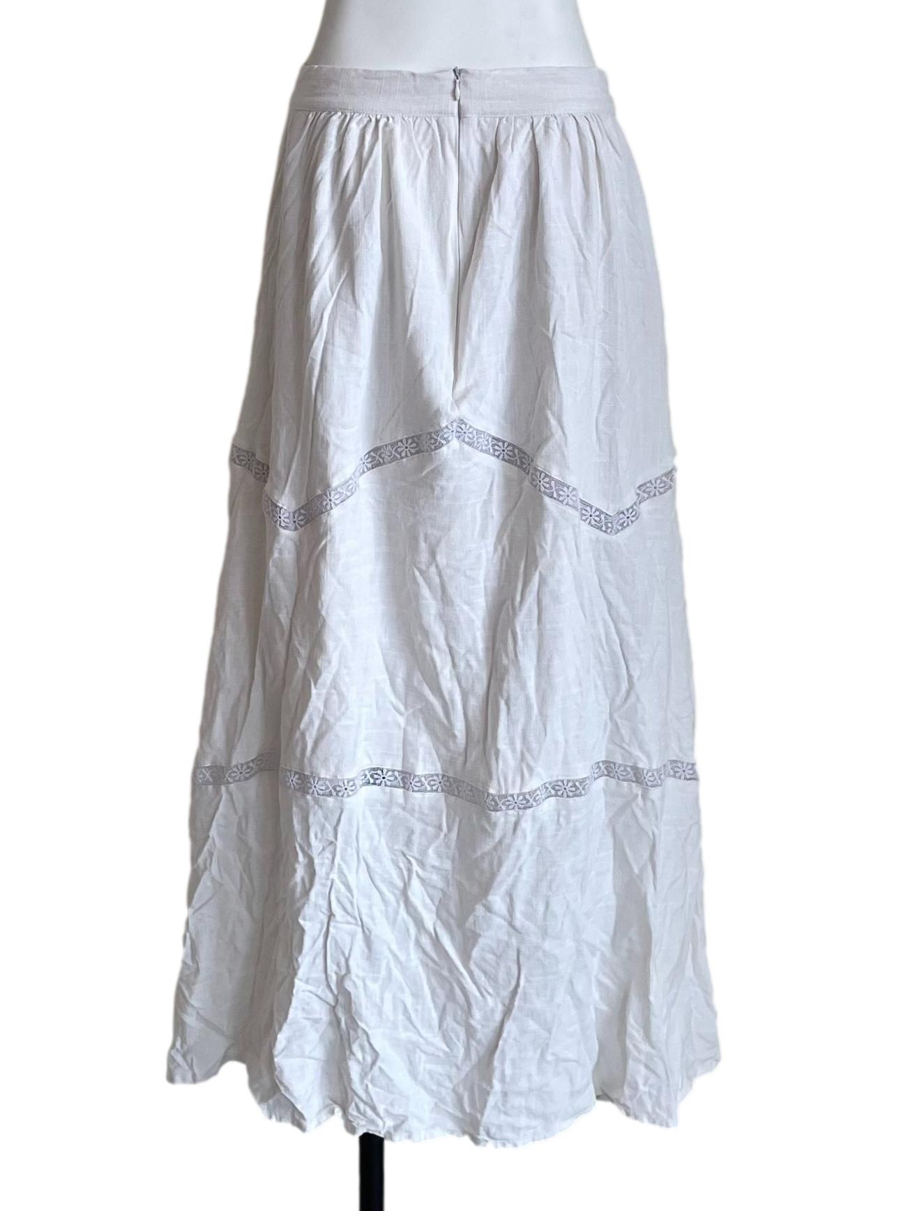 White Lace Trace Hollow Skirt