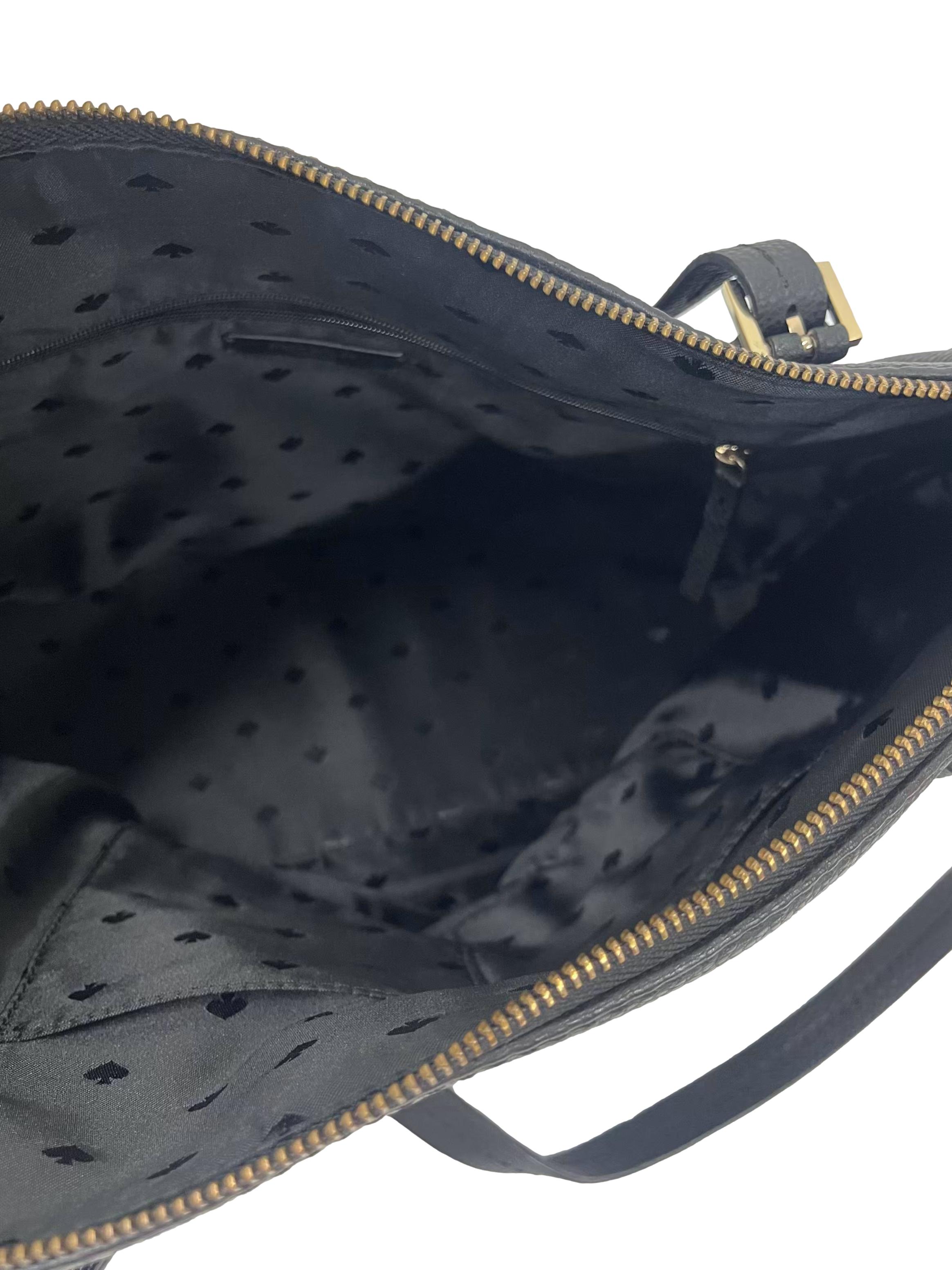 Black Pebbled Leather New York Orchard Street Maya Tote Bag