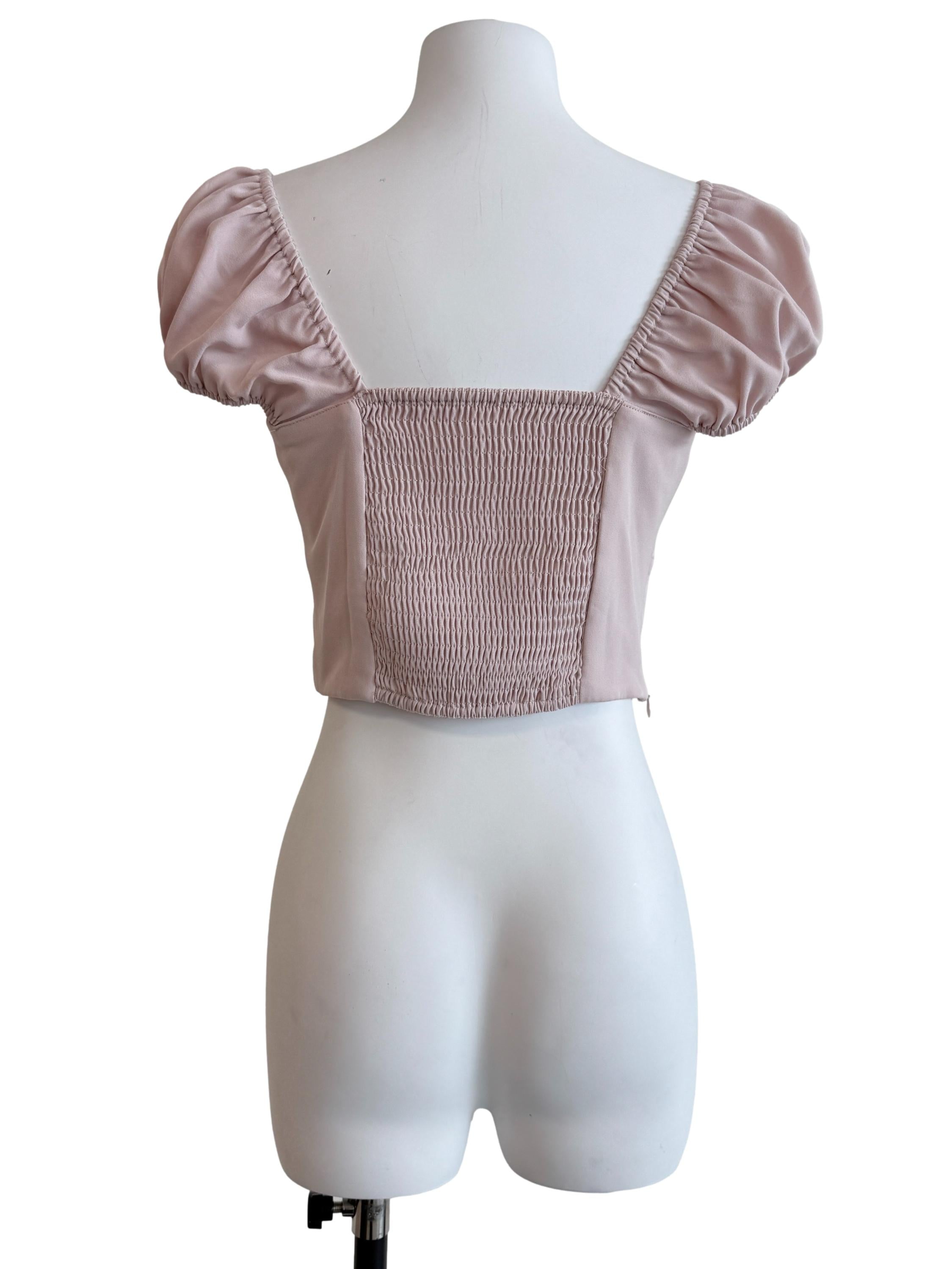 Baby Pink Square Neck Top