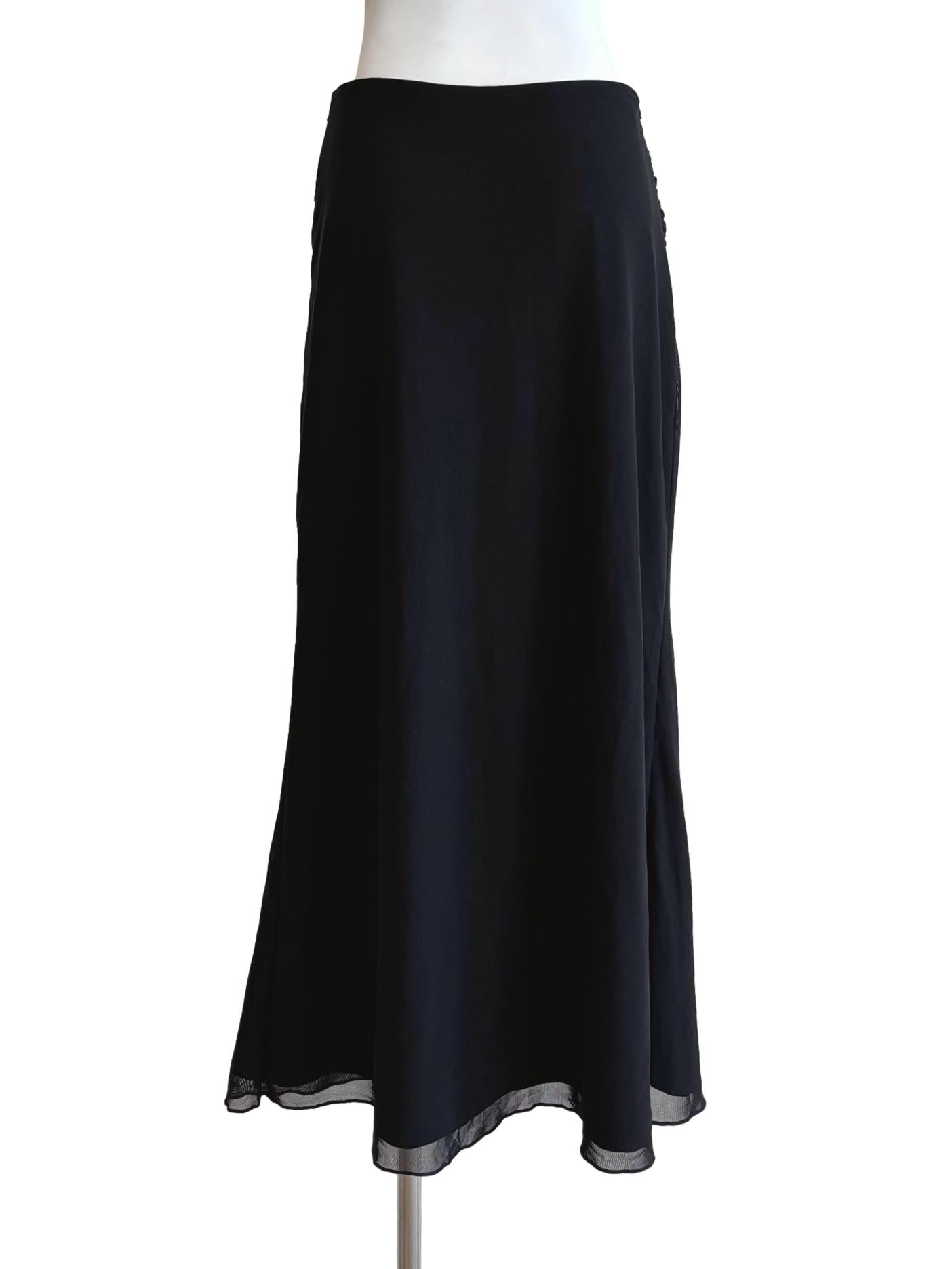Parisian Black Fitted Drape Skirt