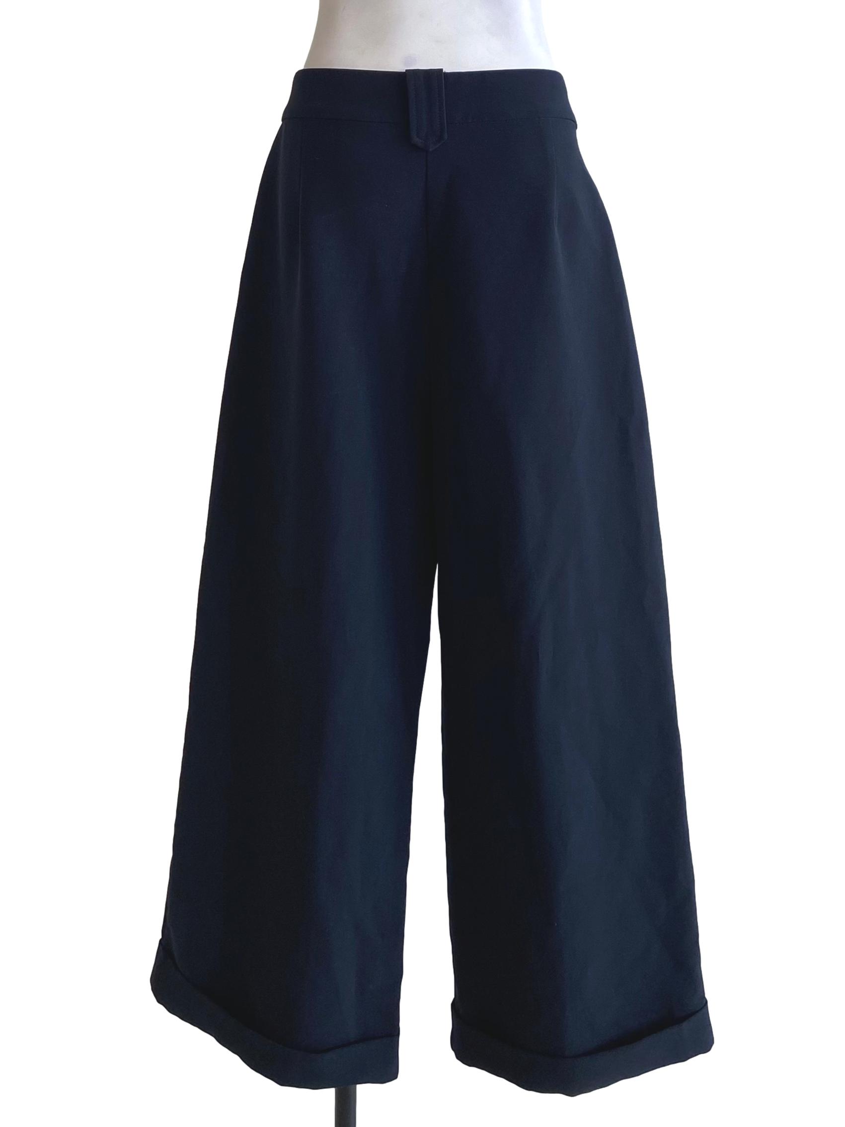 Dark Indigo Blue Wide Long Pants