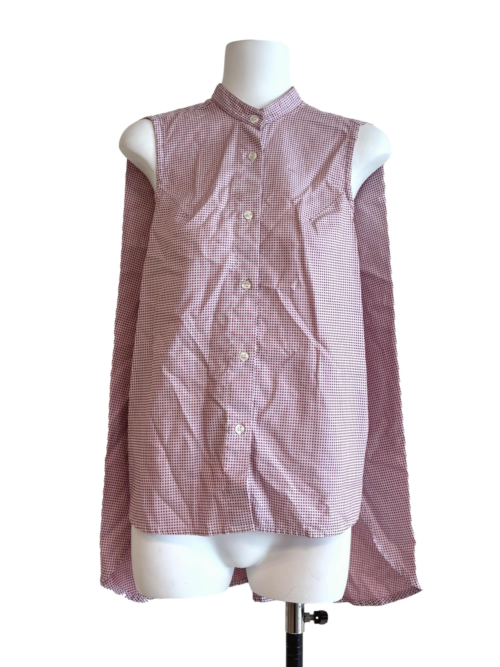 Rouge Pink Buttoned Sleeveless Shirt
