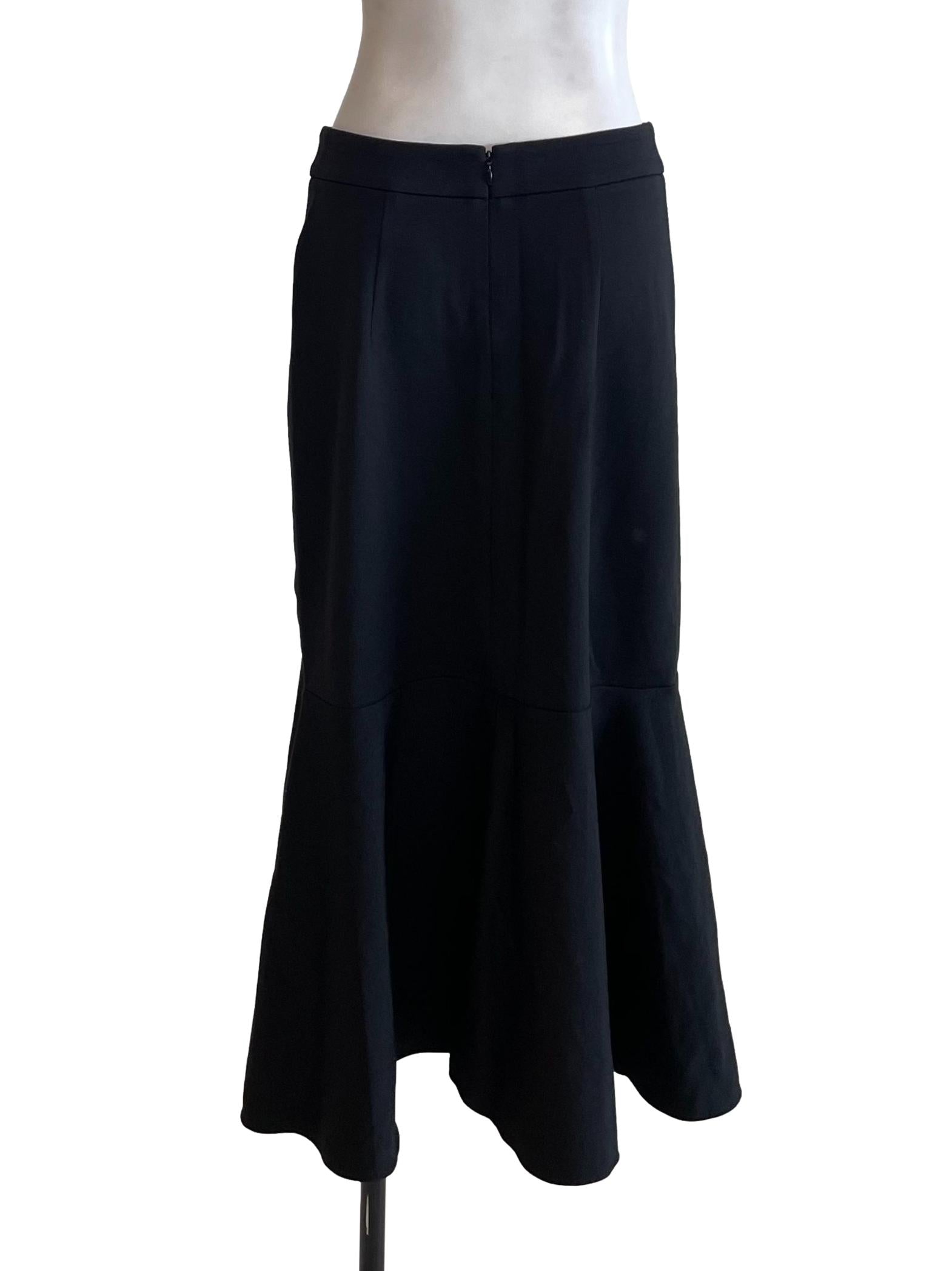 Black Button Bias Skirt