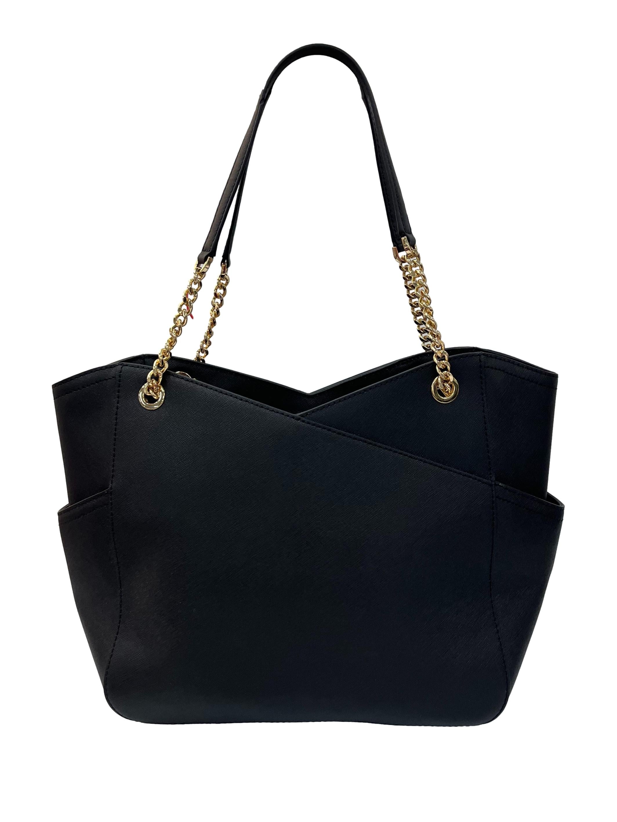 Black Leather Jet Set Large Shoulder Bag CSN