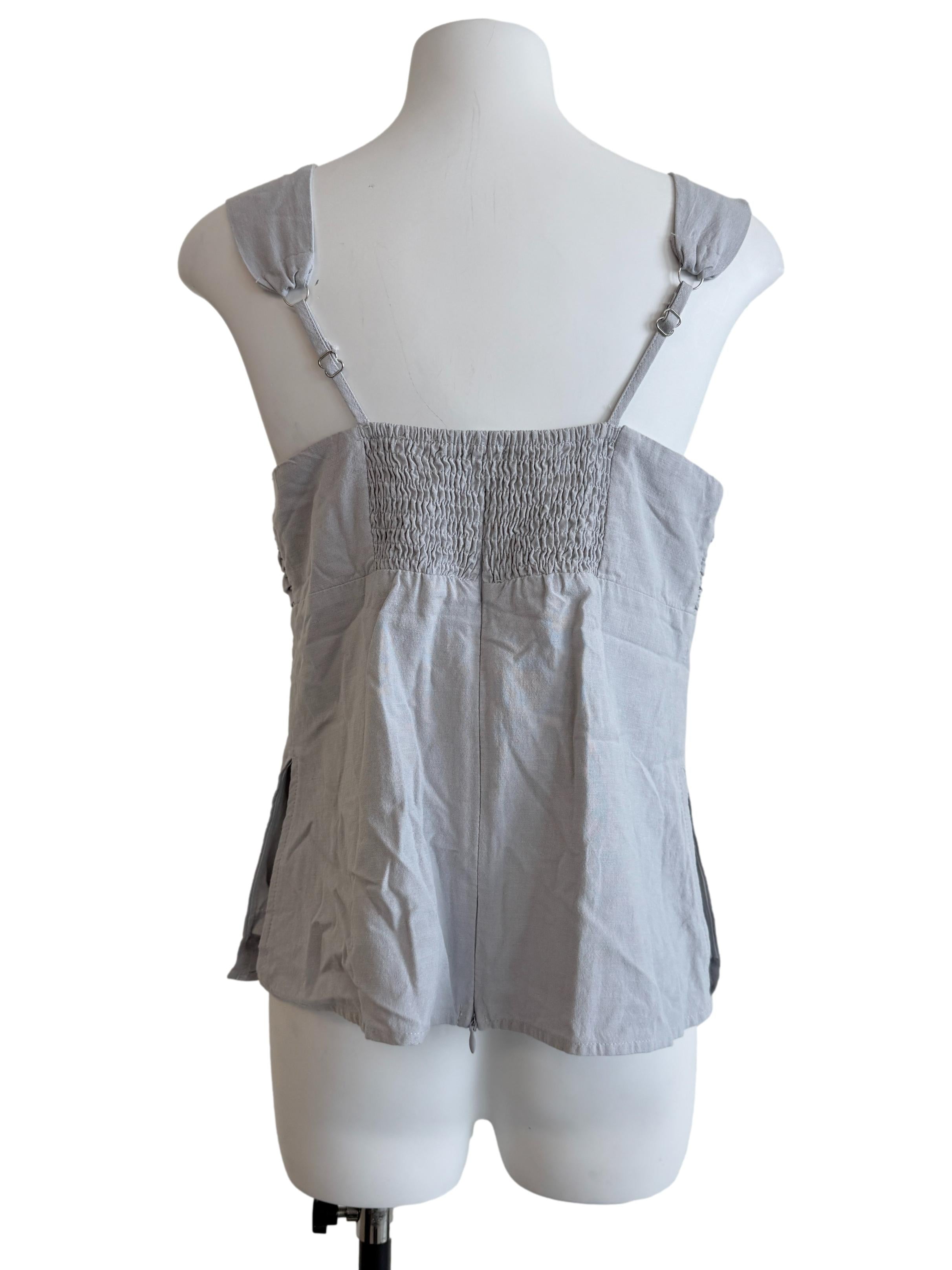 Stone Blue Padded Sleeveless Top
