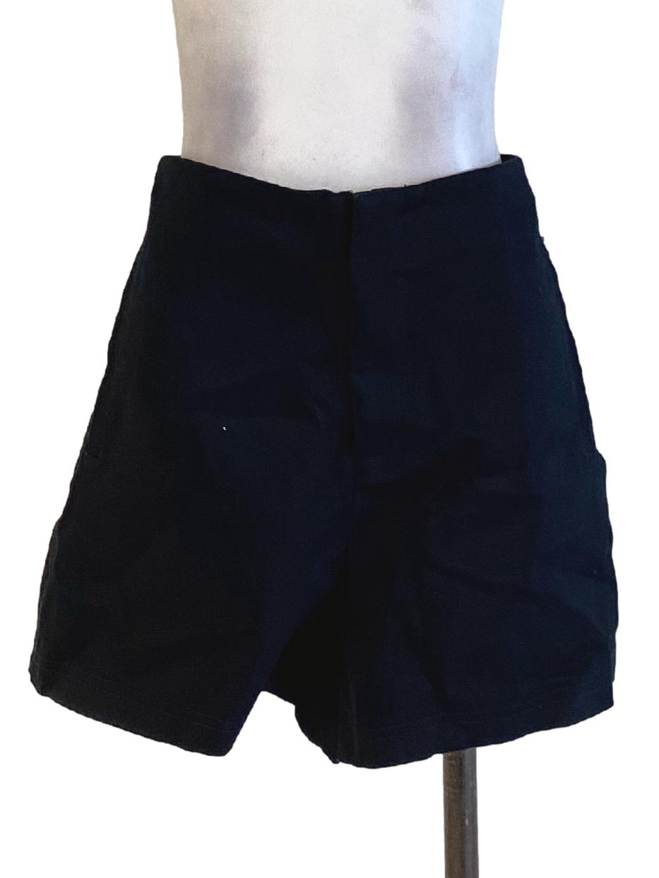 Blue Black Buttonless Baggy Shorts
