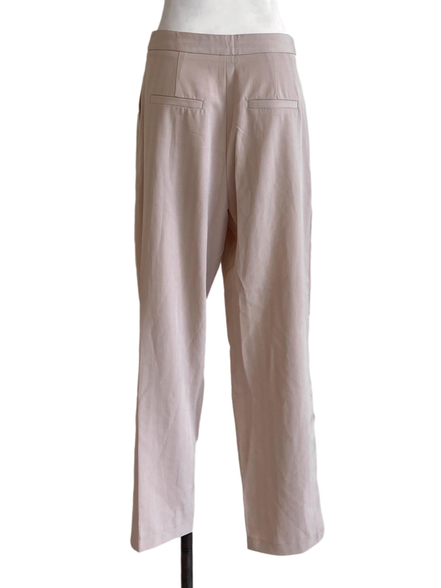 Ivory Beige Herringbone Silk Formal Pants