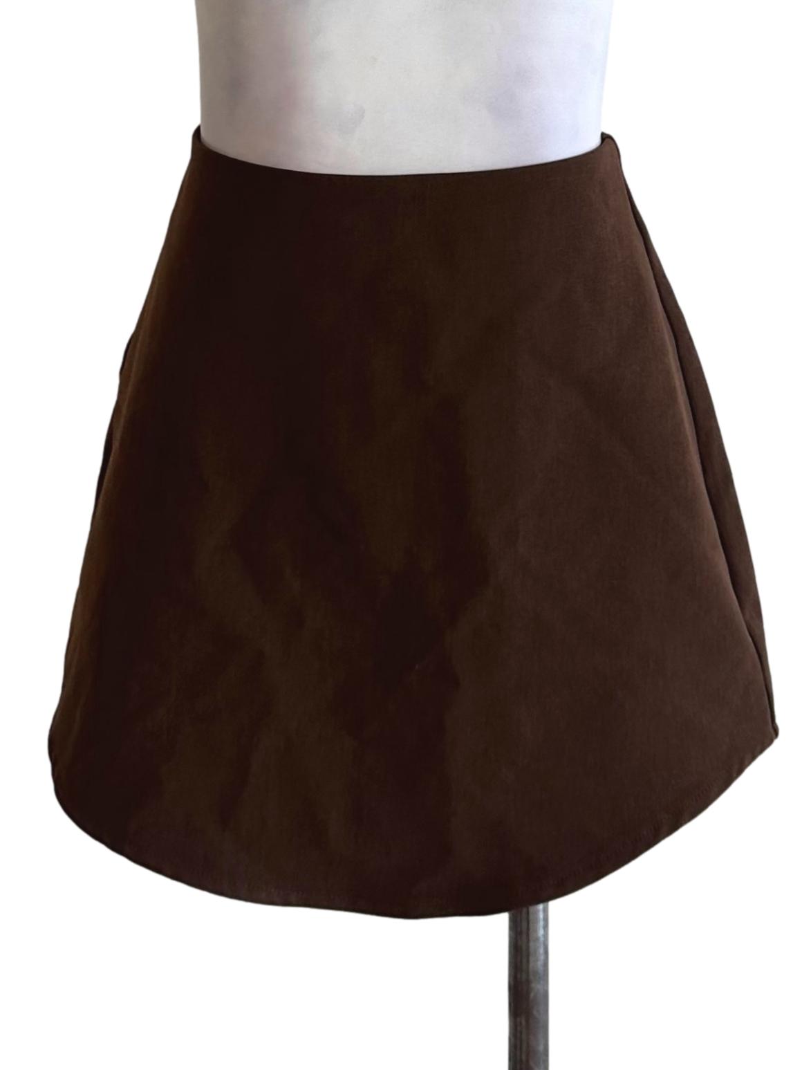 Dark Brown Mini Skirt YHF