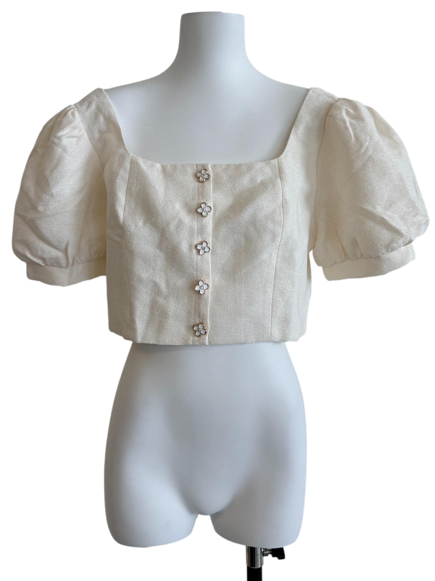 Cream Puff Sleeves Top