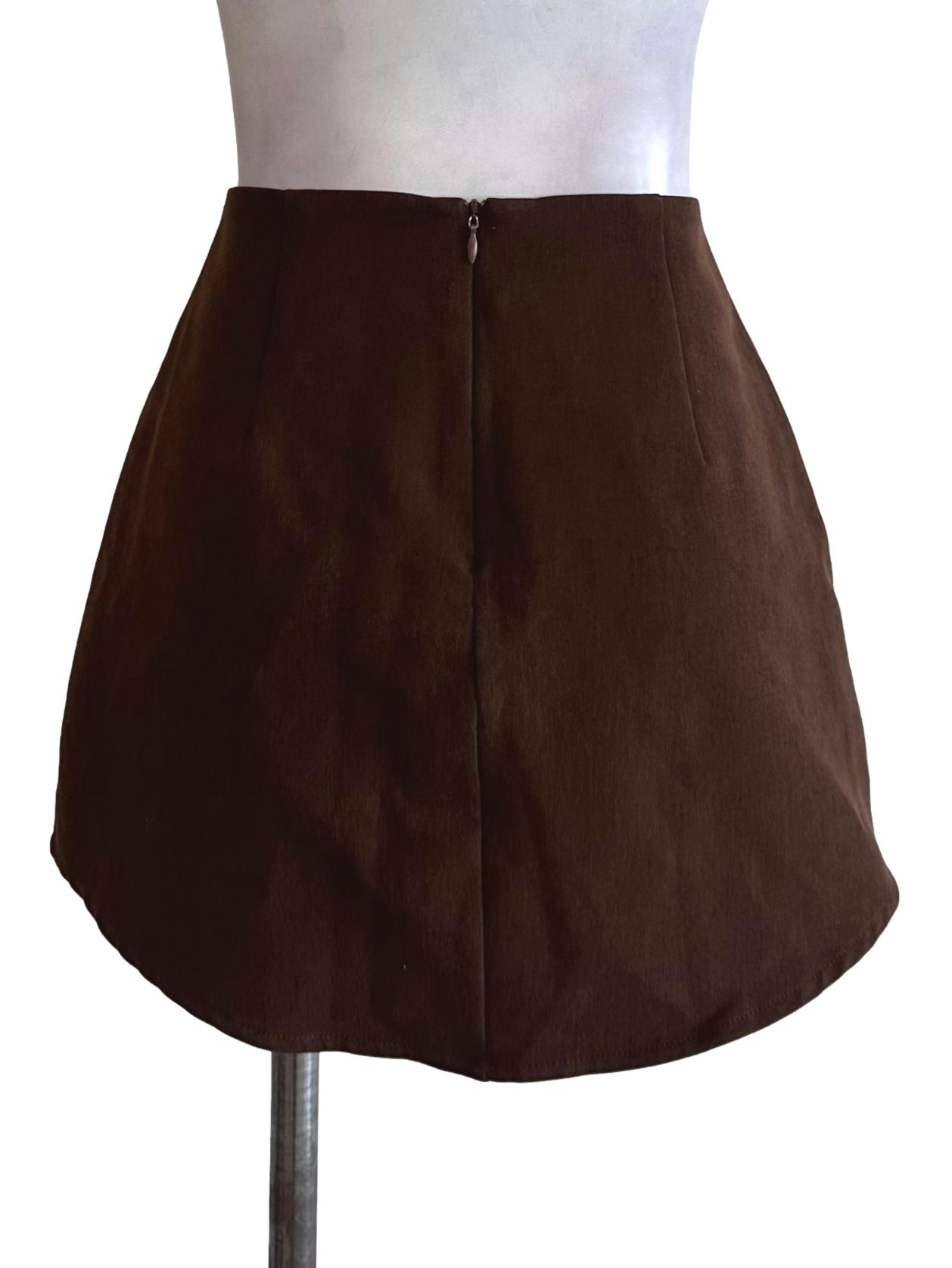Dark Brown Mini Skirt YHF