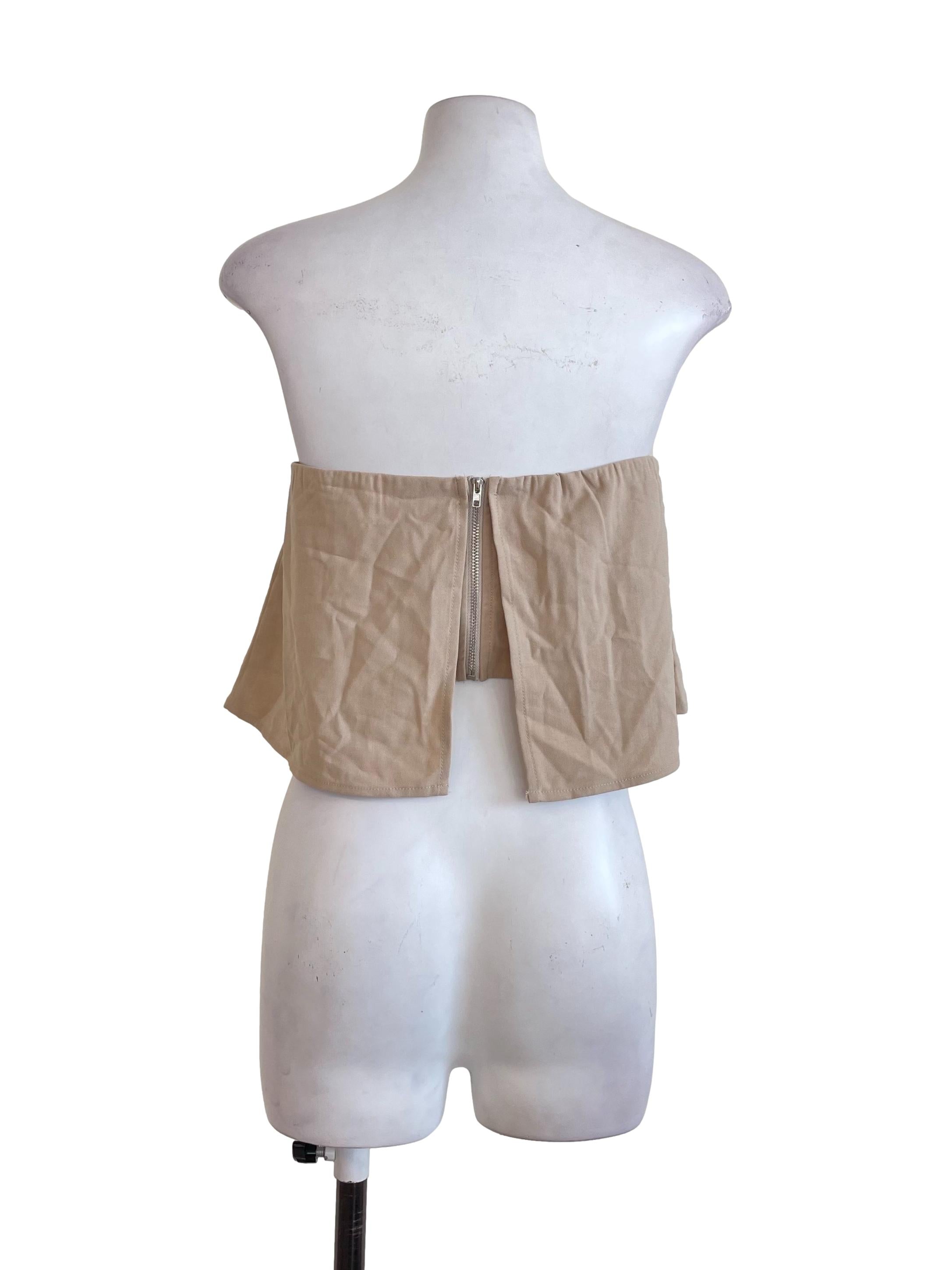 Tan Beige Strapless Tube Top