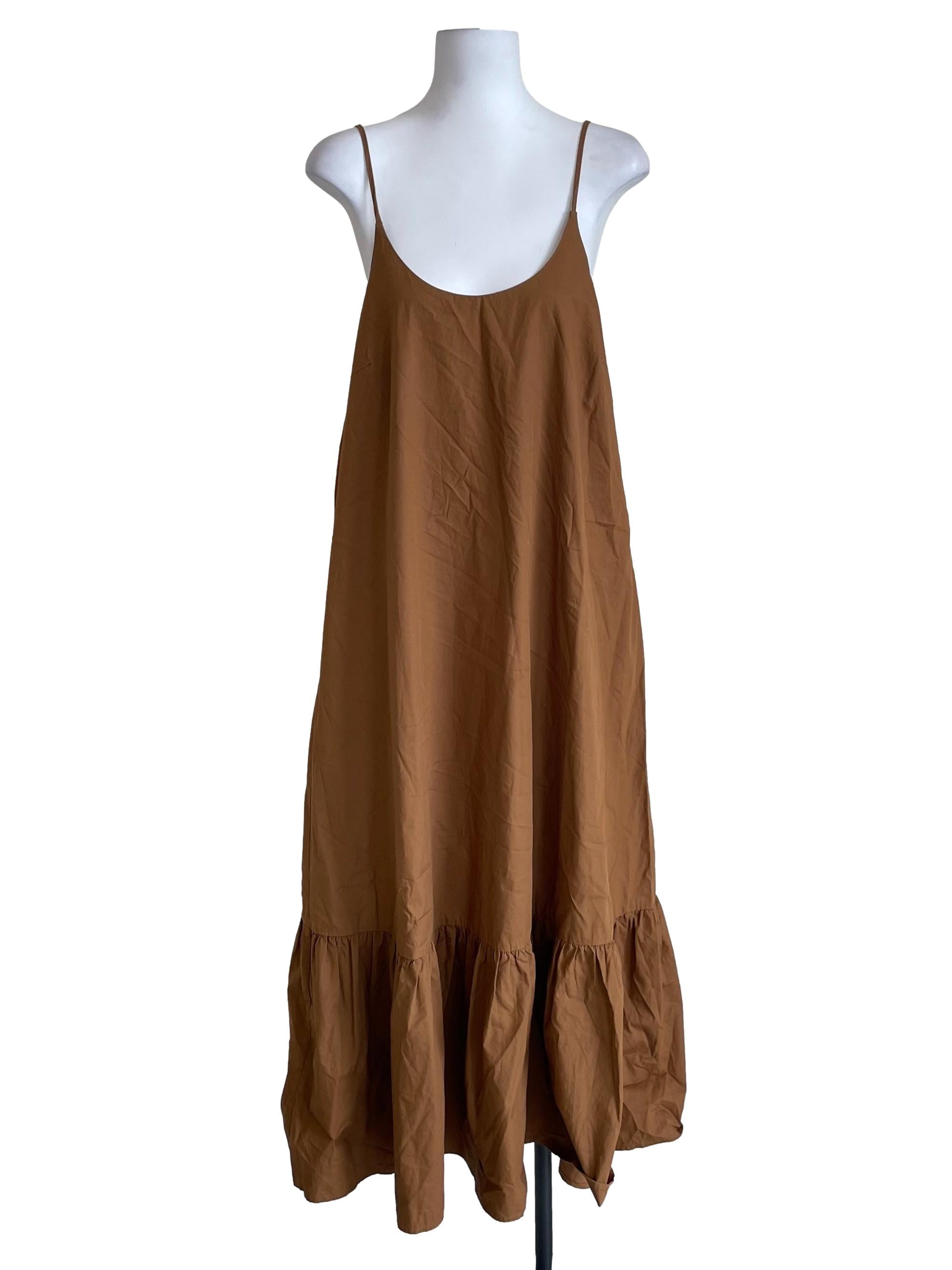 Honey Brown Tiered Cami Dress