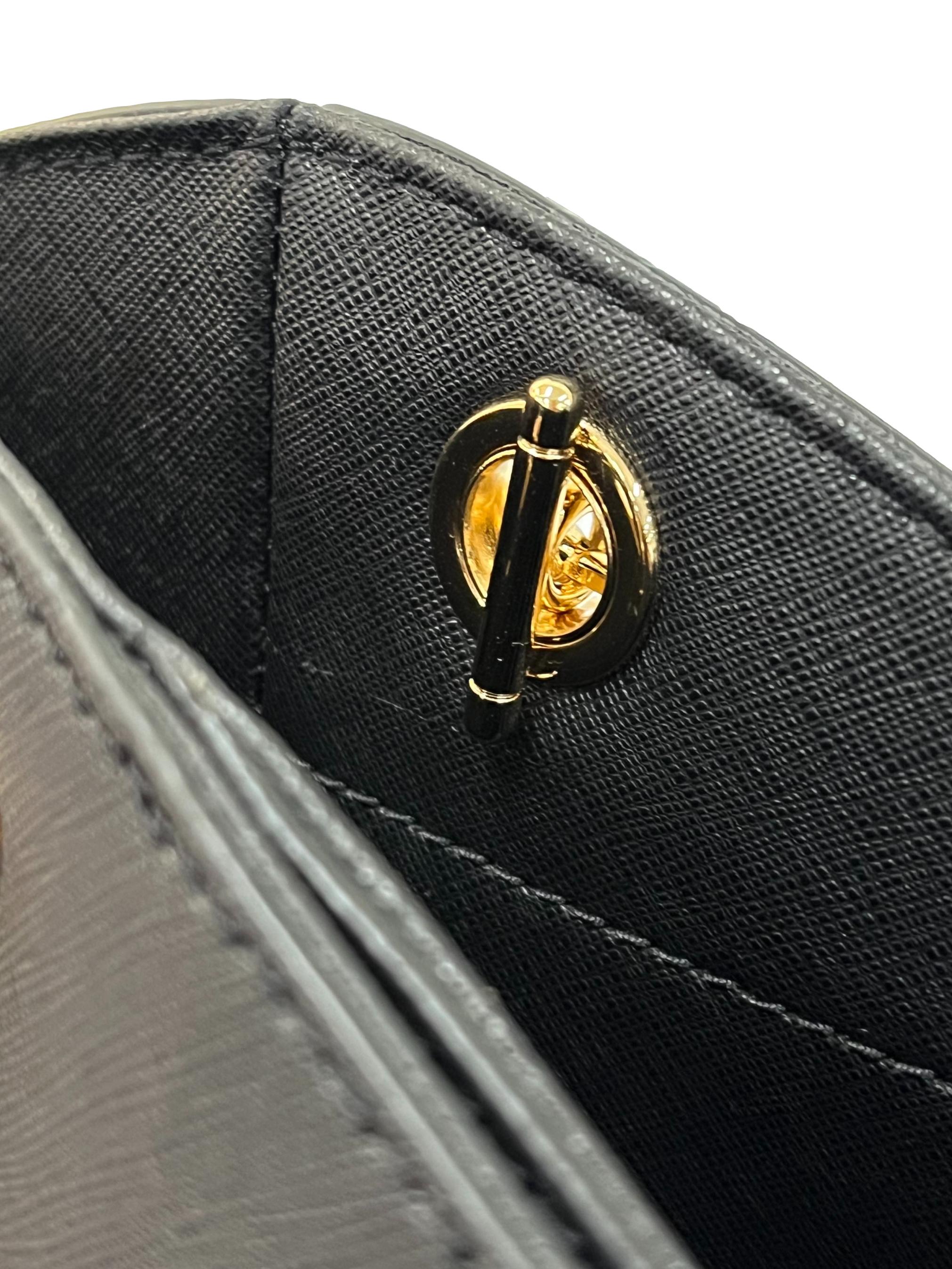 Black Leather Jet Set Large Shoulder Bag CSN